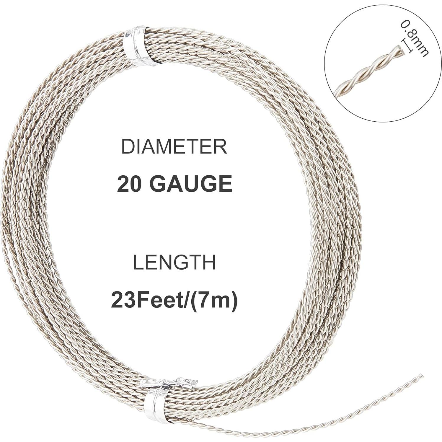 Alambre de Joyería BENECREAT 20 Gauge 7m Blanco Plateado