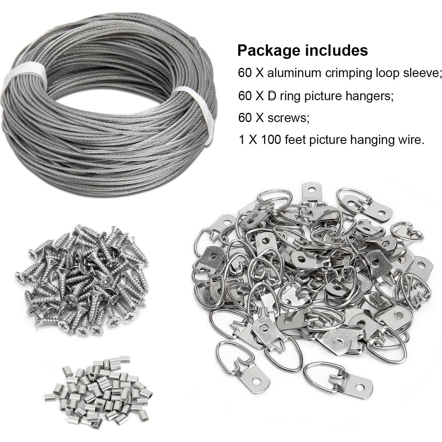 Kit de Colgado de Imágenes Blisstime - 30m Cable, 60 Ganchos D