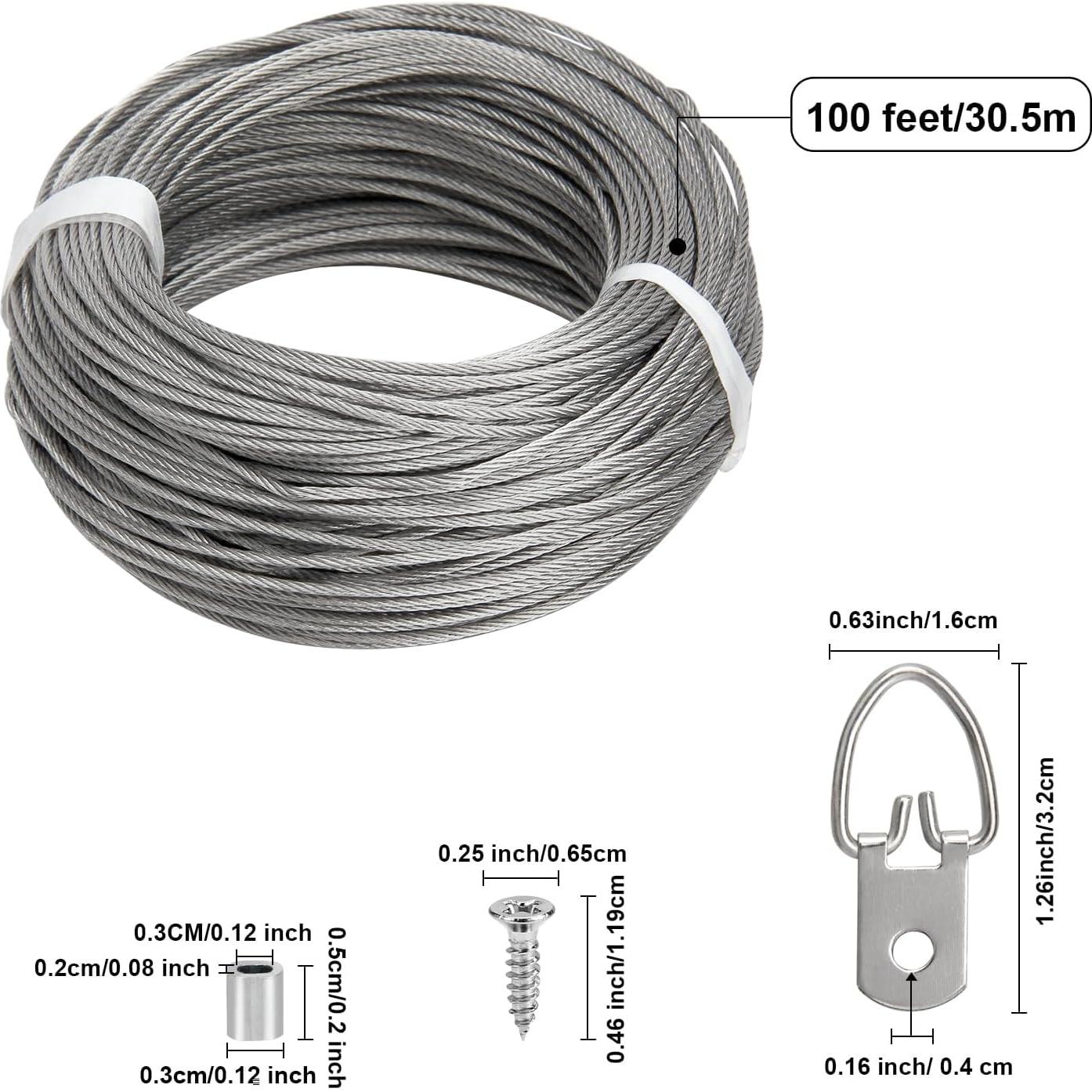 Kit de Colgado de Imágenes Blisstime - 30m Cable, 60 Ganchos D