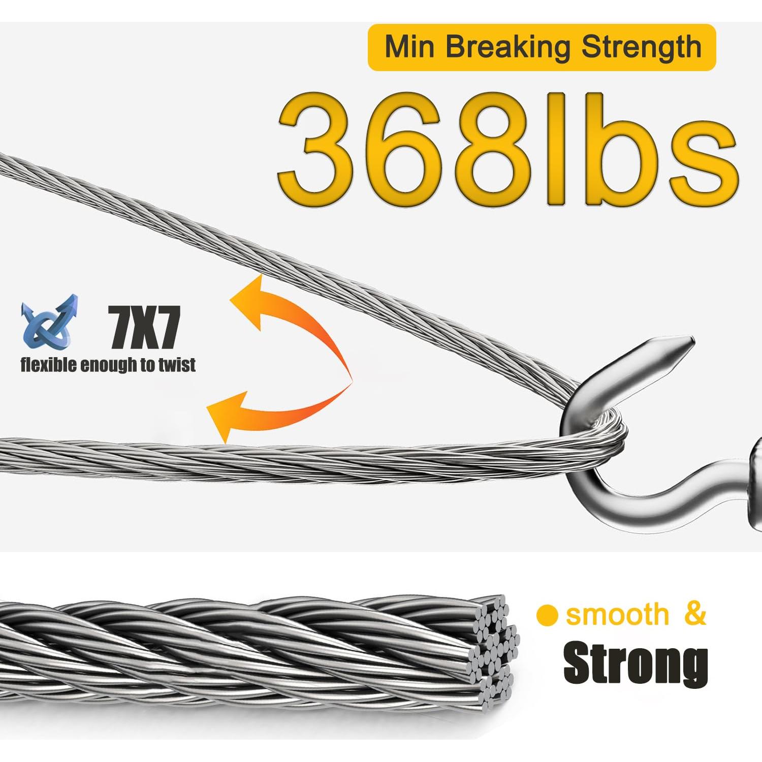 Kit de Cable de Alambre 1/16" Yawuztu 100M Acero Inoxidable