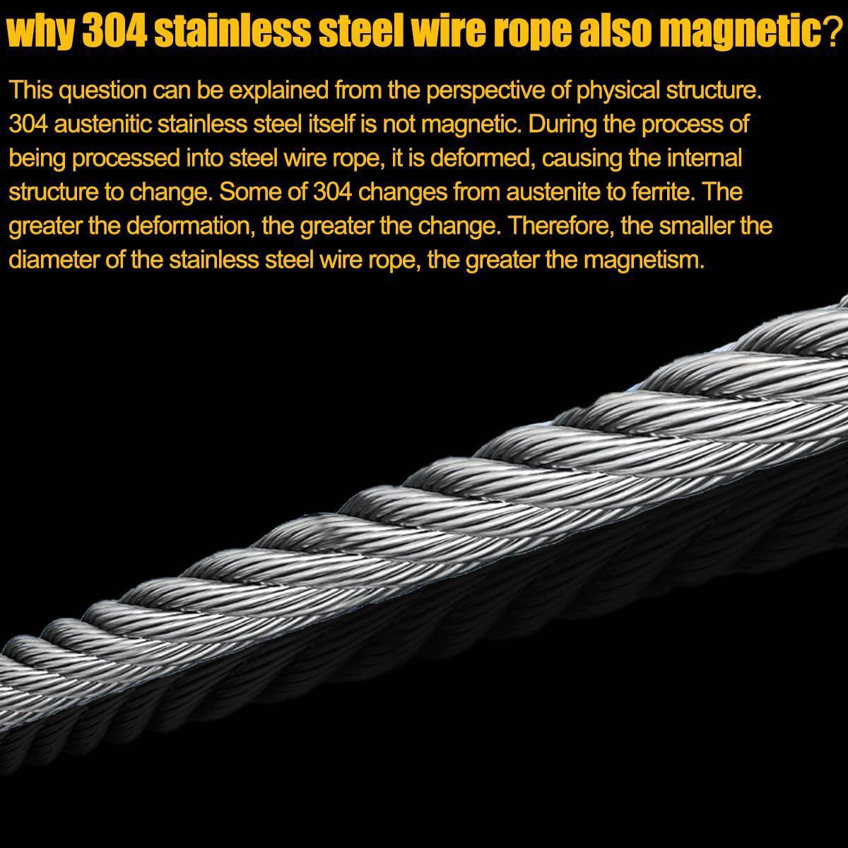 Kit de Cable de Alambre 1/16" Yawuztu 100M Acero Inoxidable