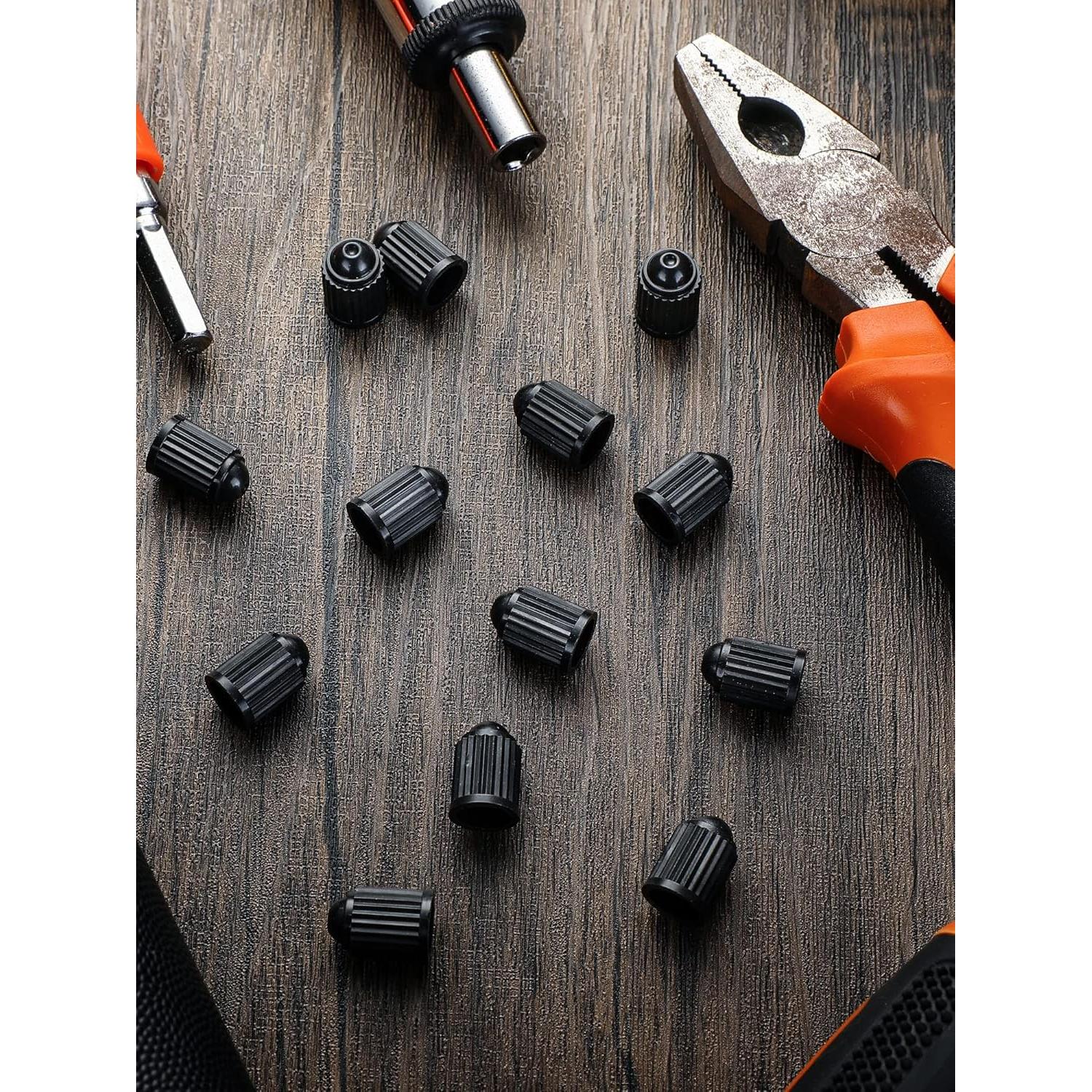 Tapa de Válvula Nuanchu 500 Piezas Neumático Plástico Negro