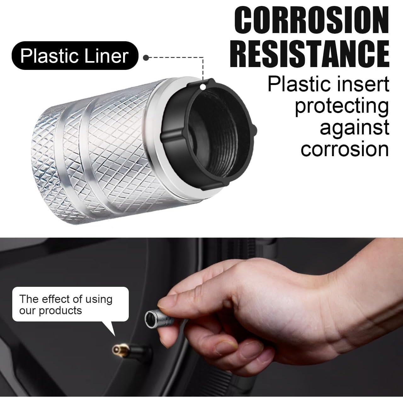 Tapas de Válvula de Neumático BAURATTI - Paquete de 5 - Metal y Plástico