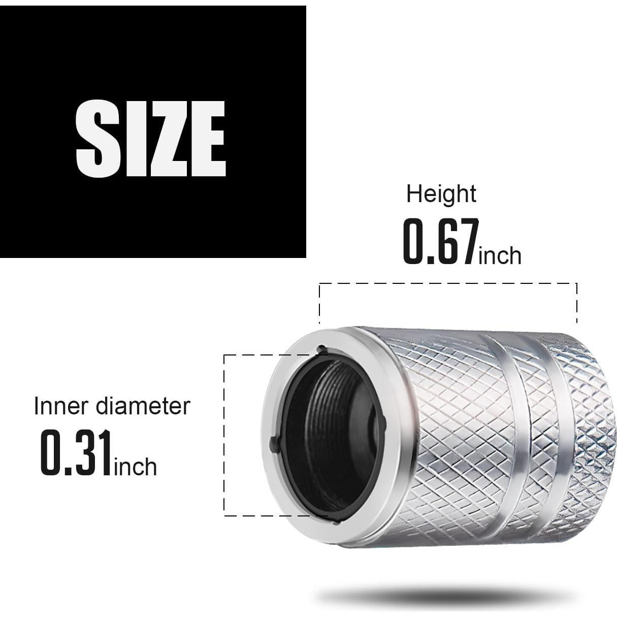 Tapas de Válvula de Neumático BAURATTI - Paquete de 5 - Metal y Plástico