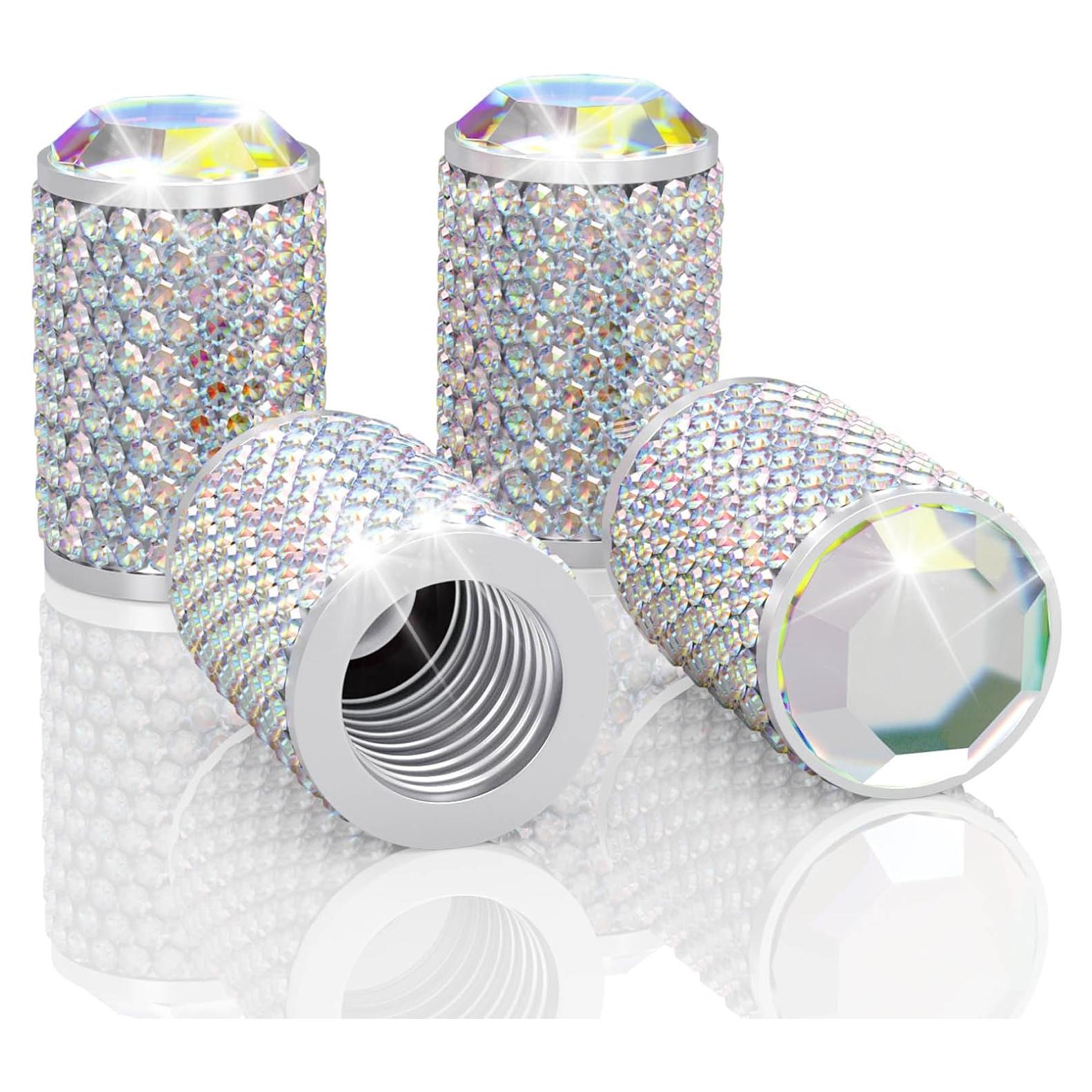 4 Tapones de Válvula de Neumático BFXM Coloridos con Diamante