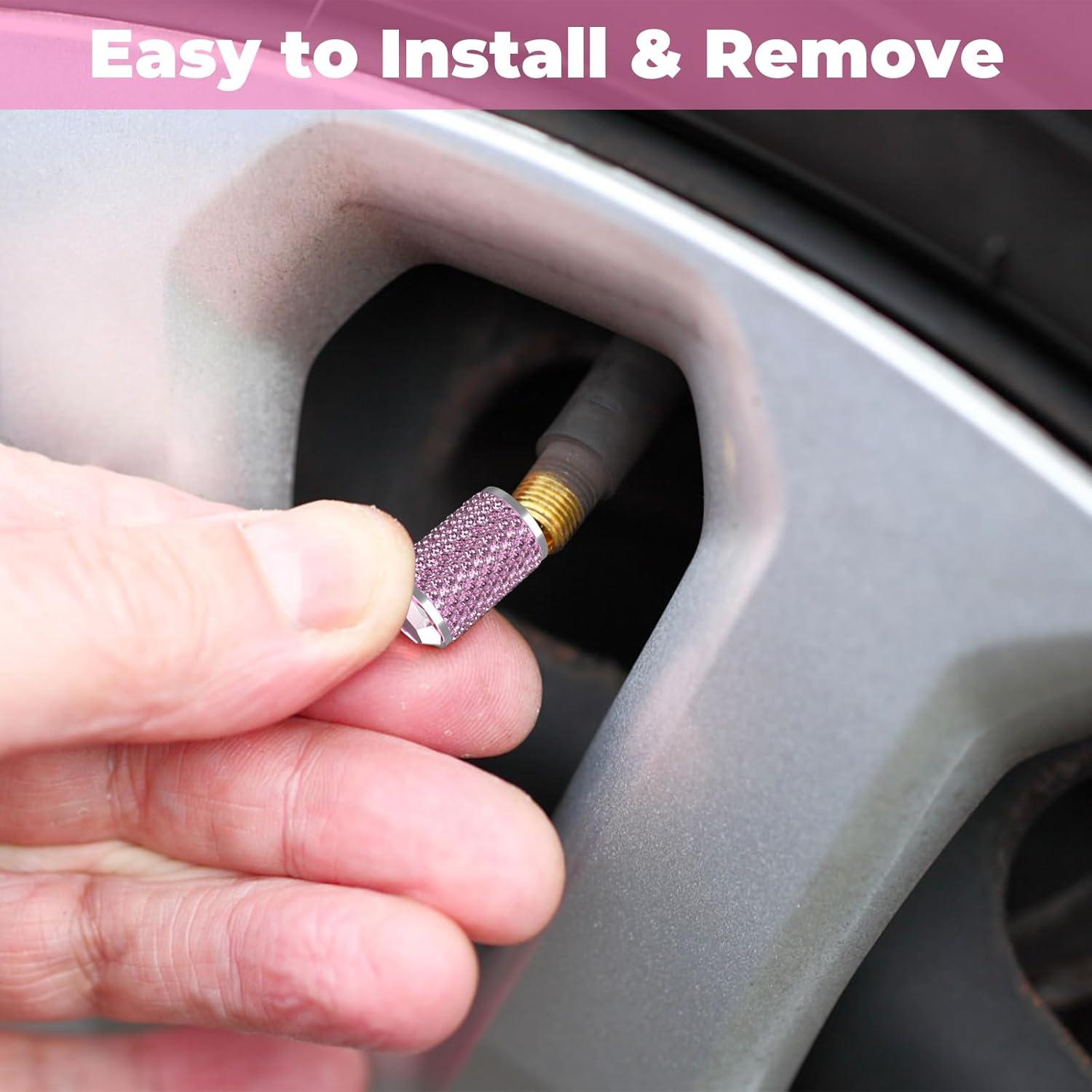 4 Tapones de Válvula de Neumático BFXM Coloridos con Diamante