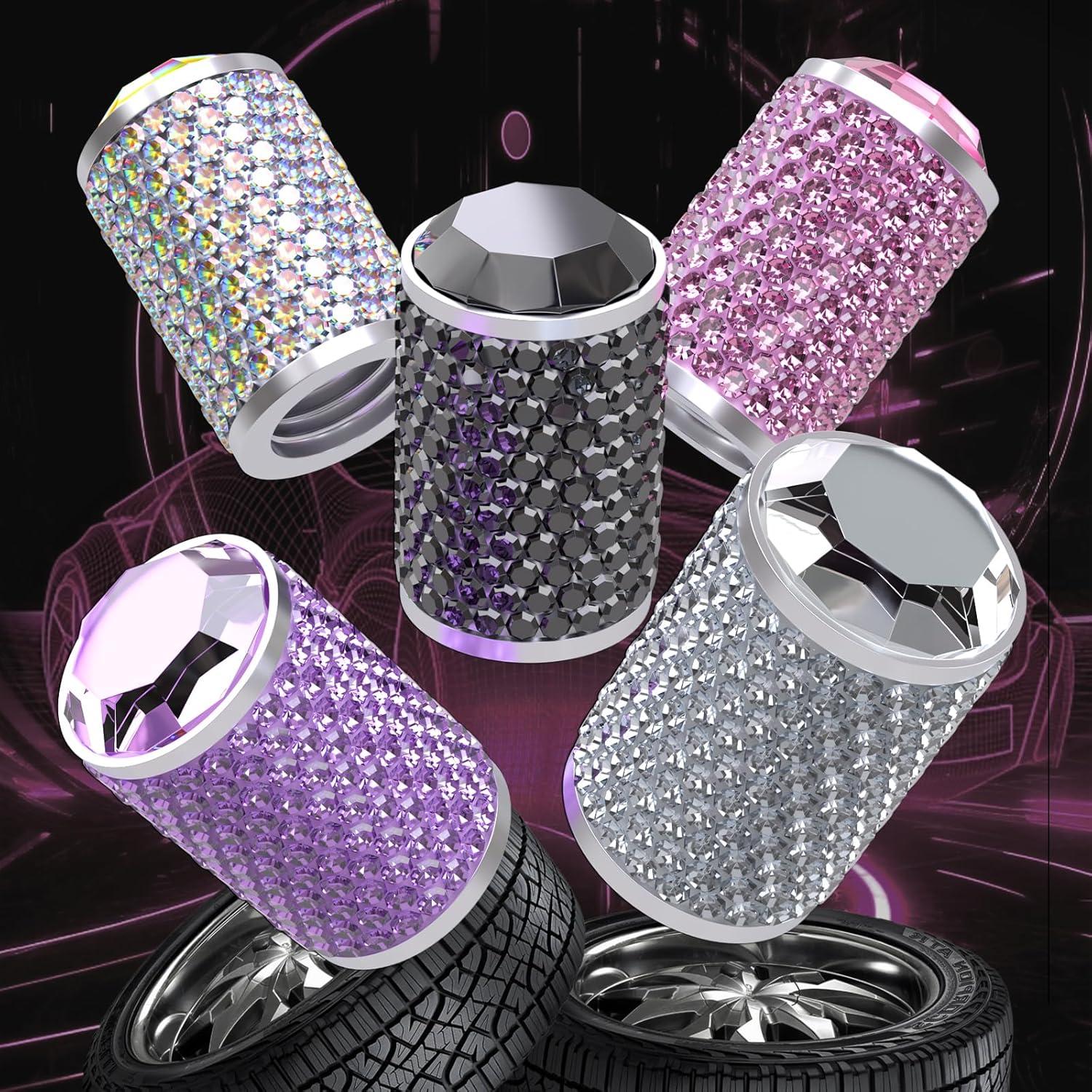4 Tapones de Válvula de Neumático BFXM Coloridos con Diamante