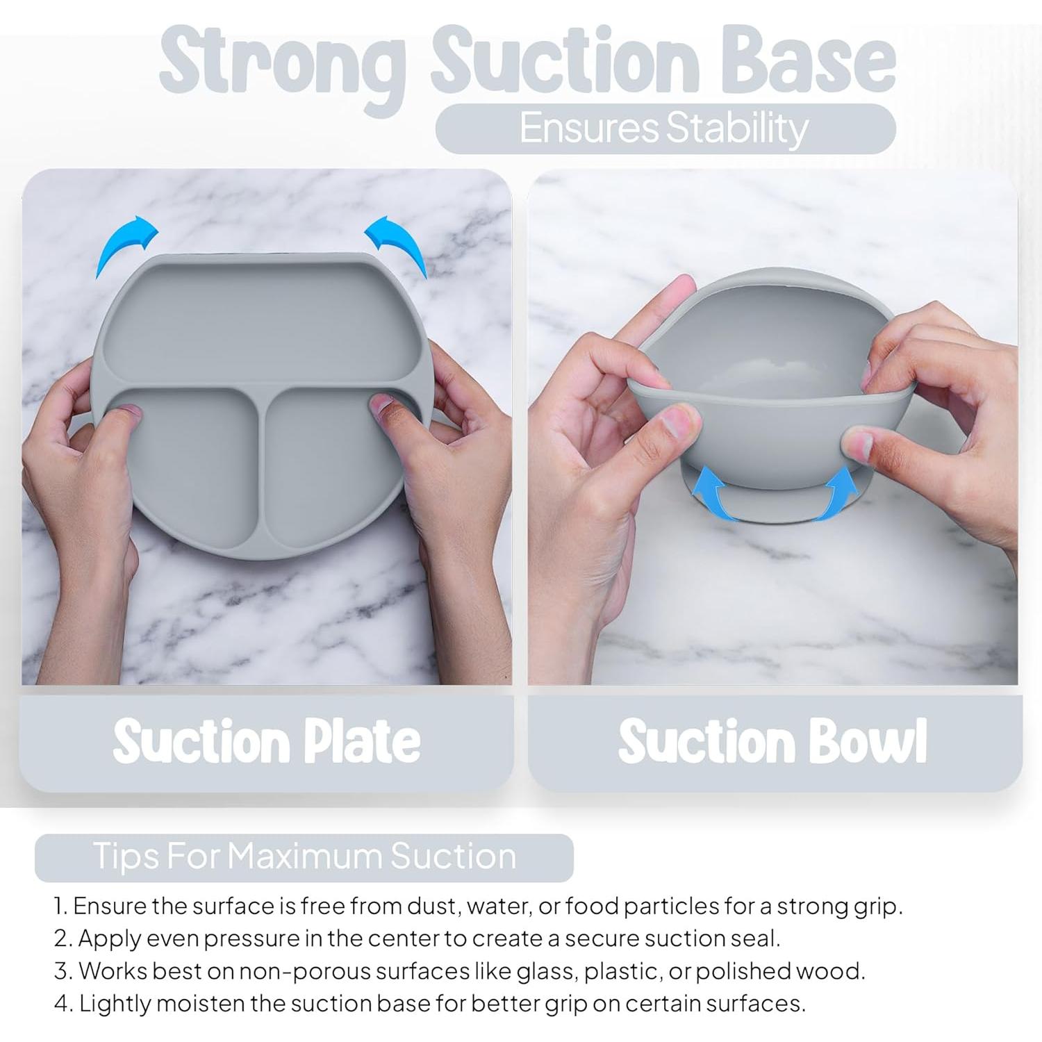 Set de Alimentación para Bebés O'doe 17 Piezas Libre BPA Gris