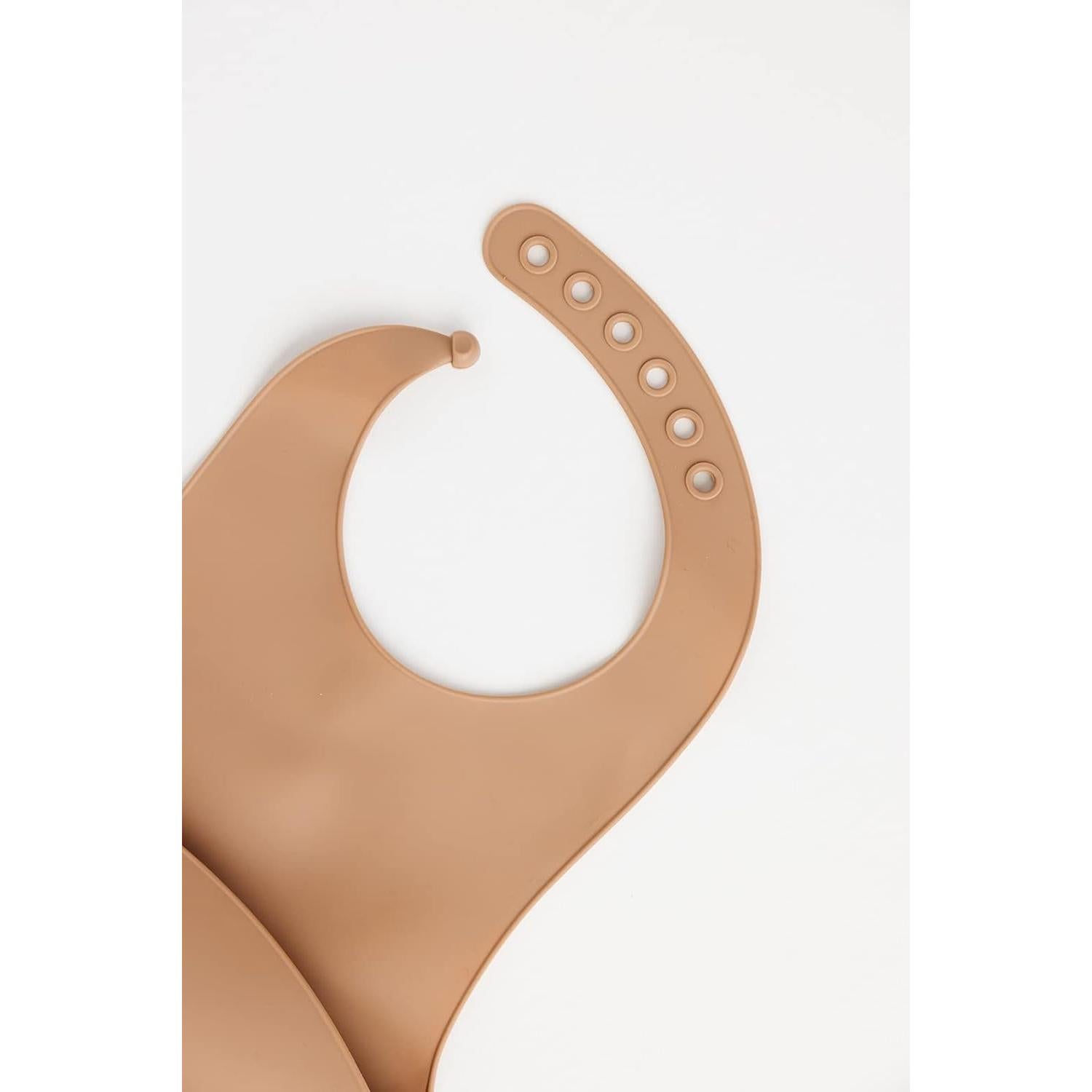 Babero de Silicona Ajustable para Bebés - Caramelo