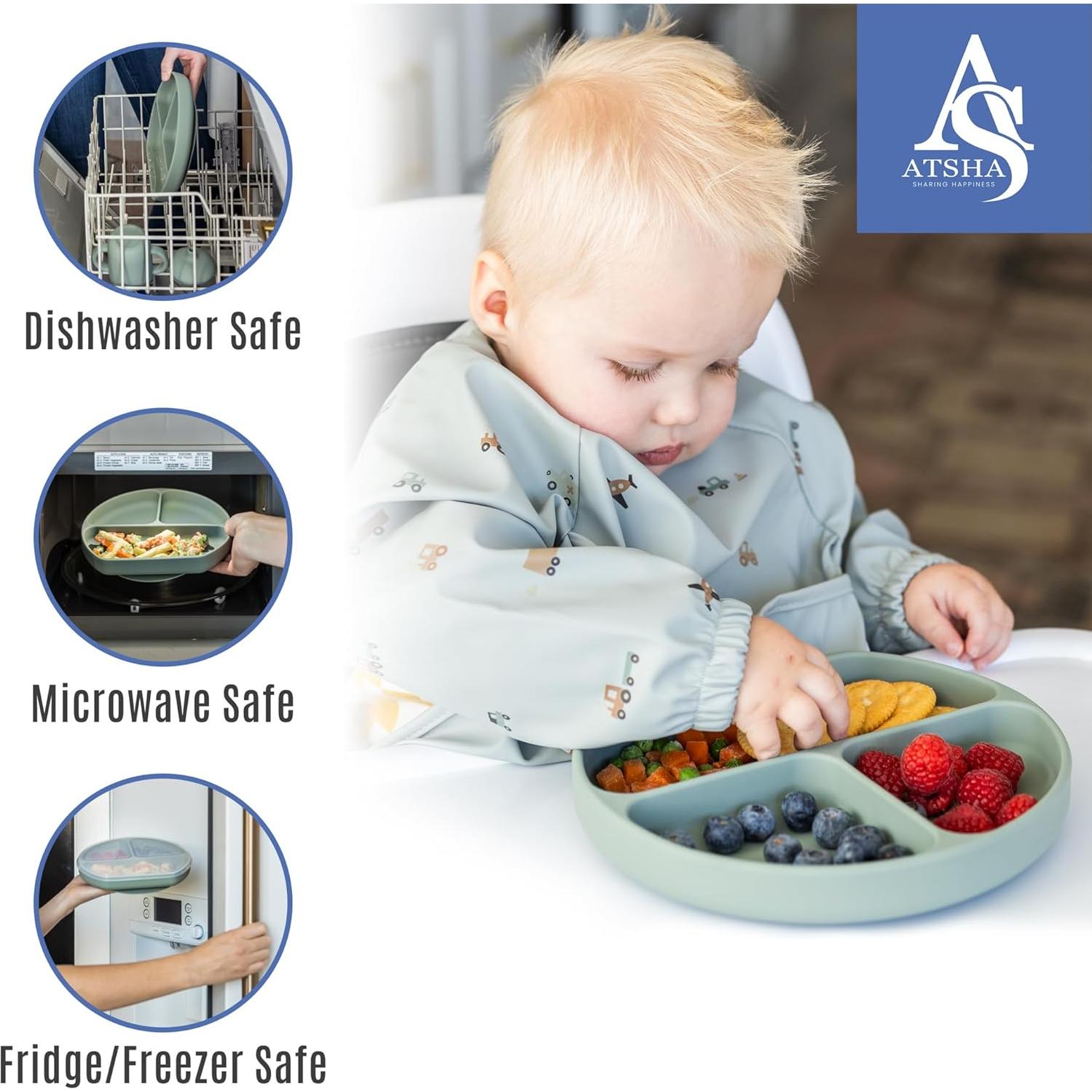 Juego de Alimentación de Silicona ATSHA - 19 Piezas para Bebés