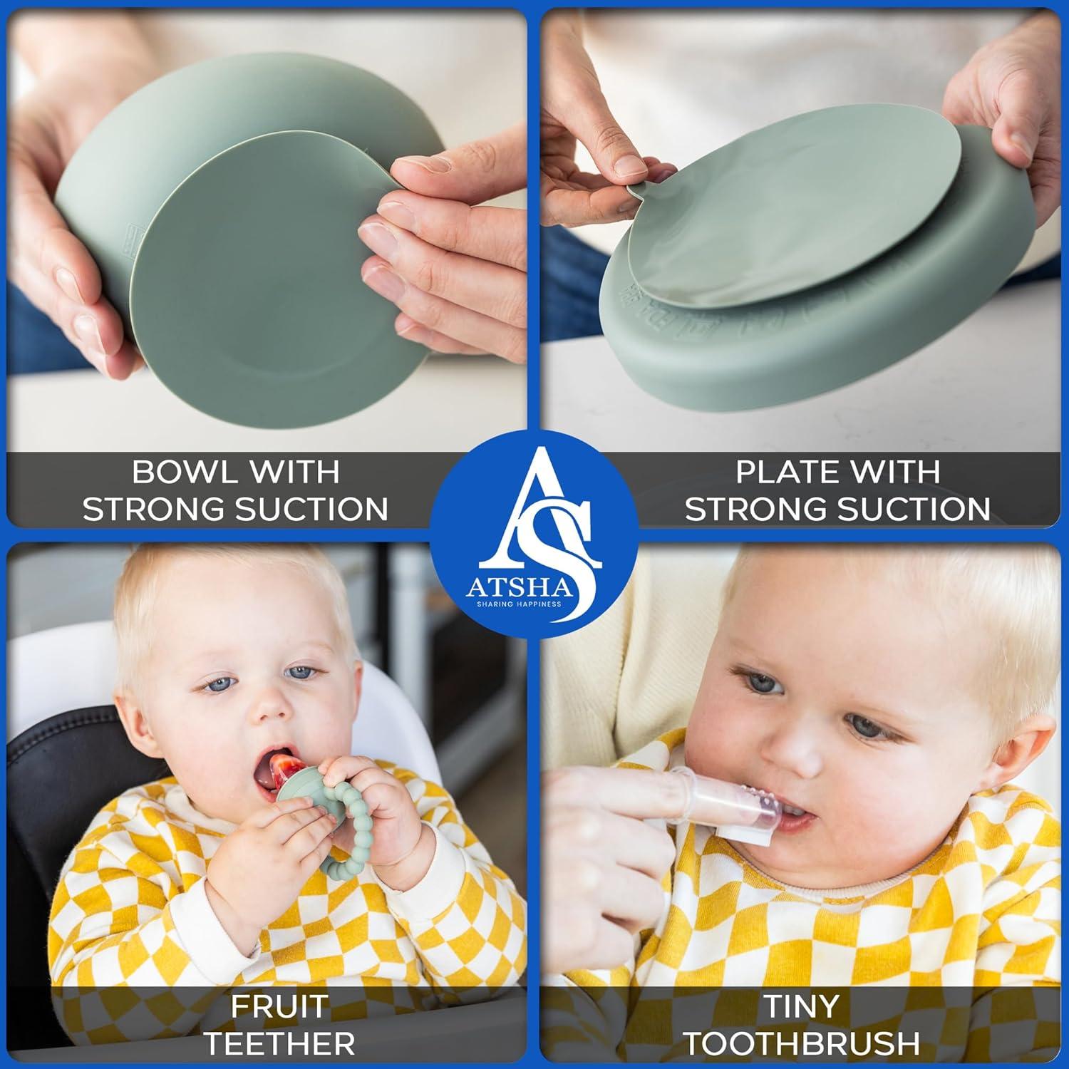 Juego de Alimentación de Silicona ATSHA - 19 Piezas para Bebés
