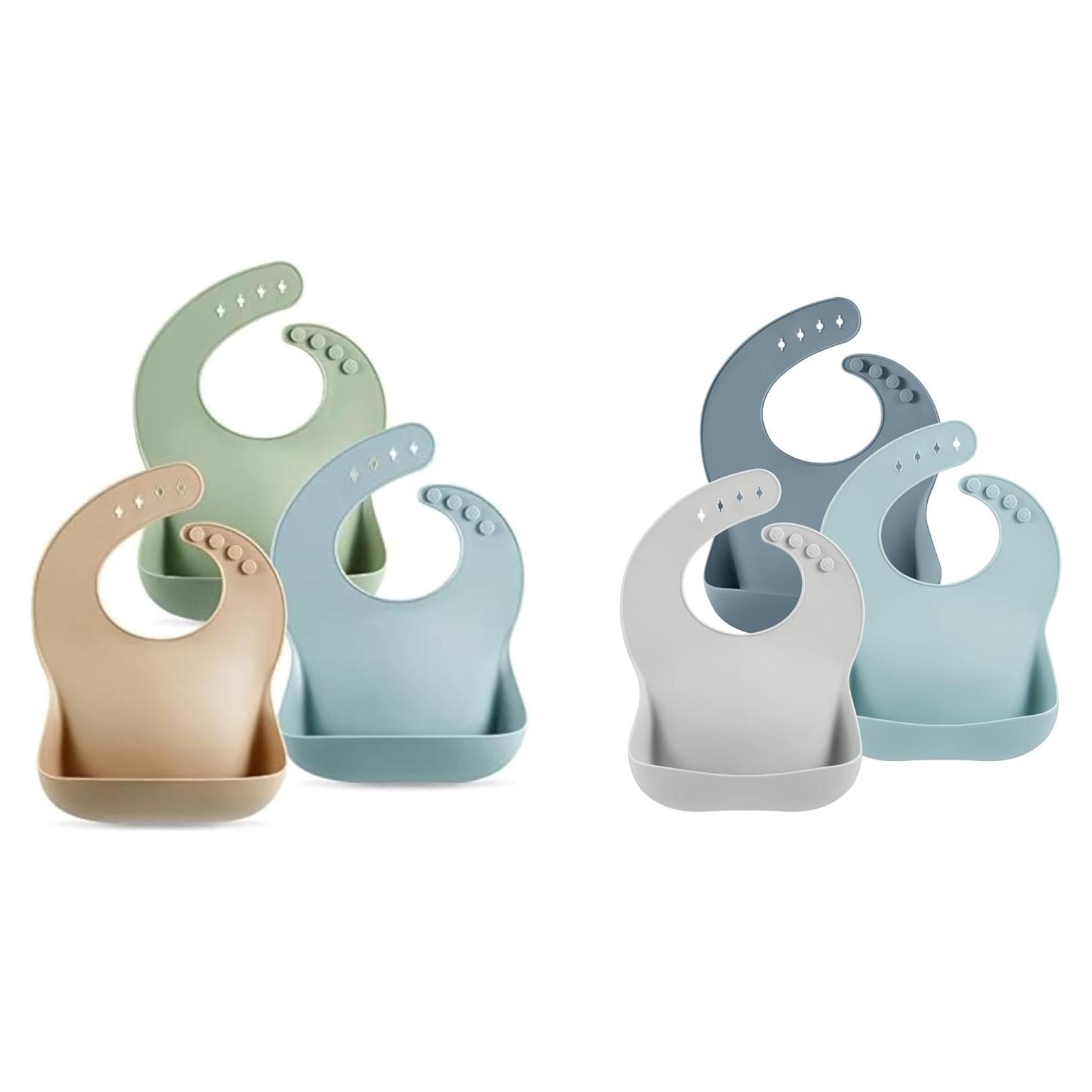 Conjunto de 6 Baberos de Silicona PandaEar para Bebés