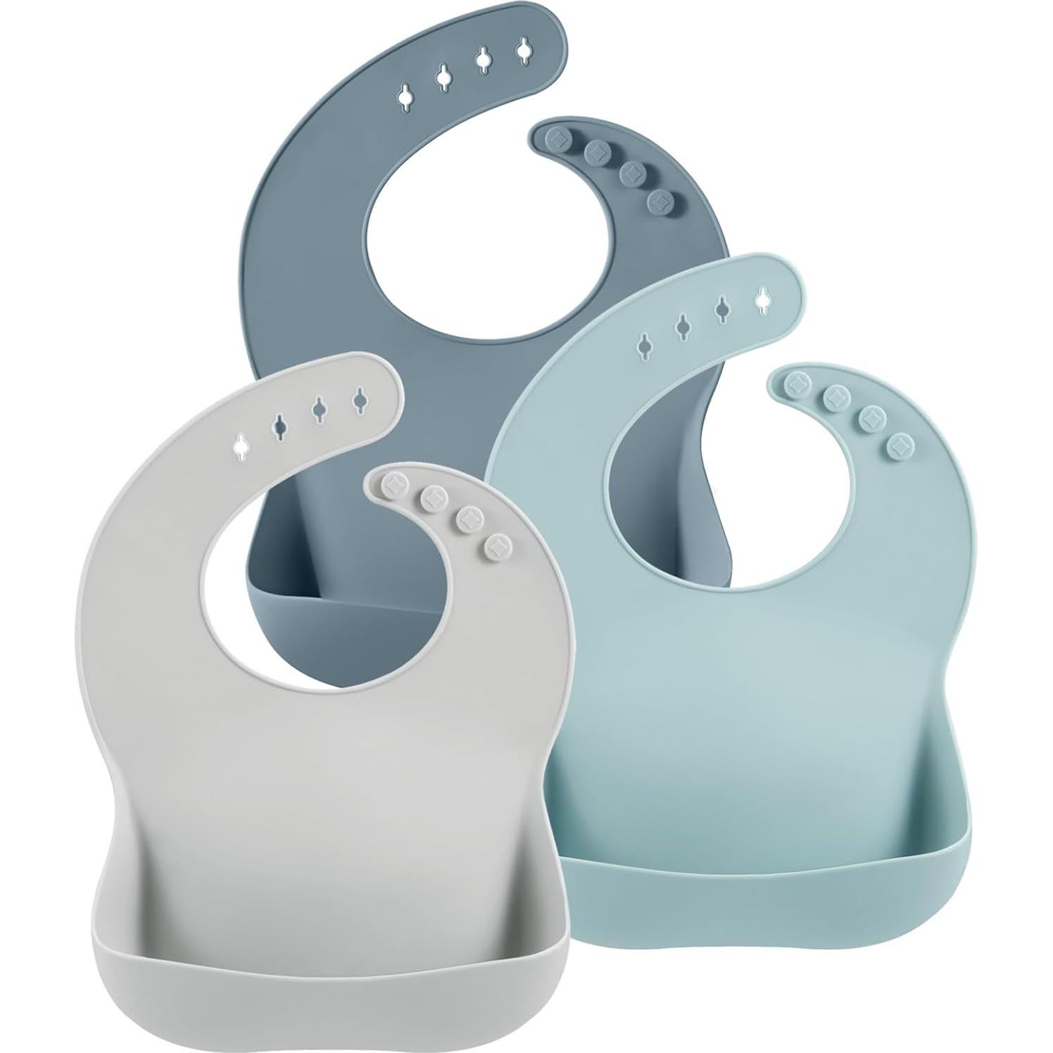 Conjunto de 6 Baberos de Silicona PandaEar para Bebés