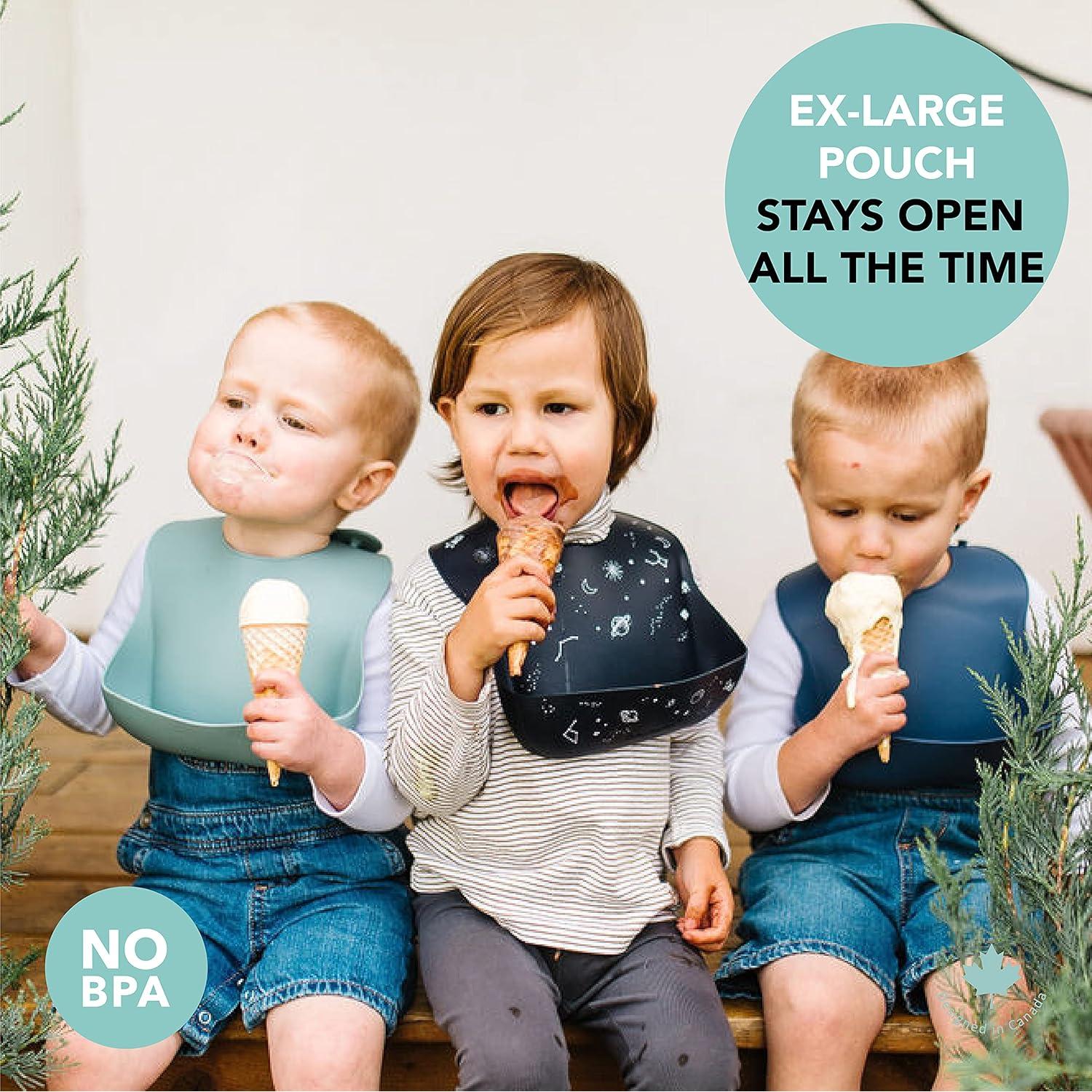 Babero de Silicona Loulou Lollipop Pizarra 23.1x23.9cm