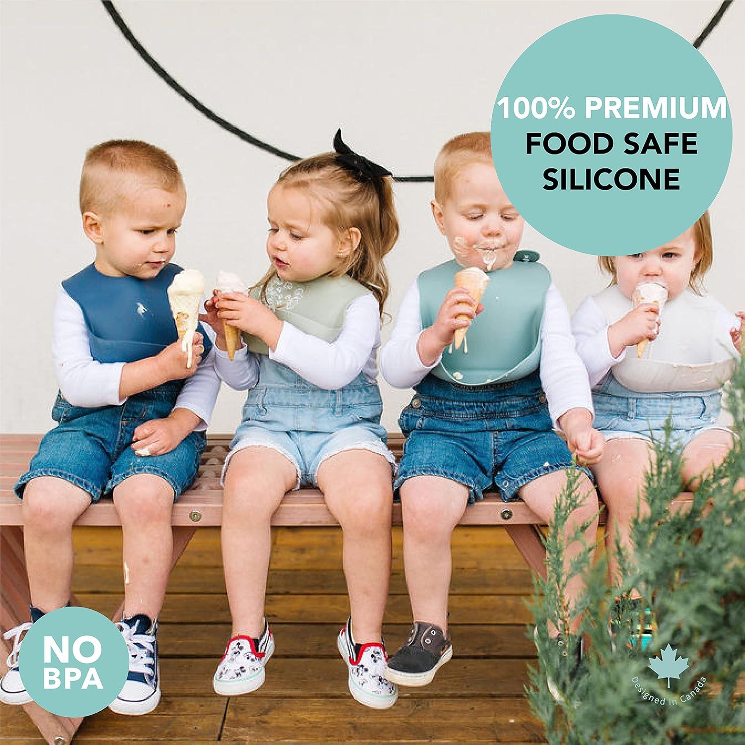 Babero de Silicona Loulou Lollipop Pizarra 23.1x23.9cm