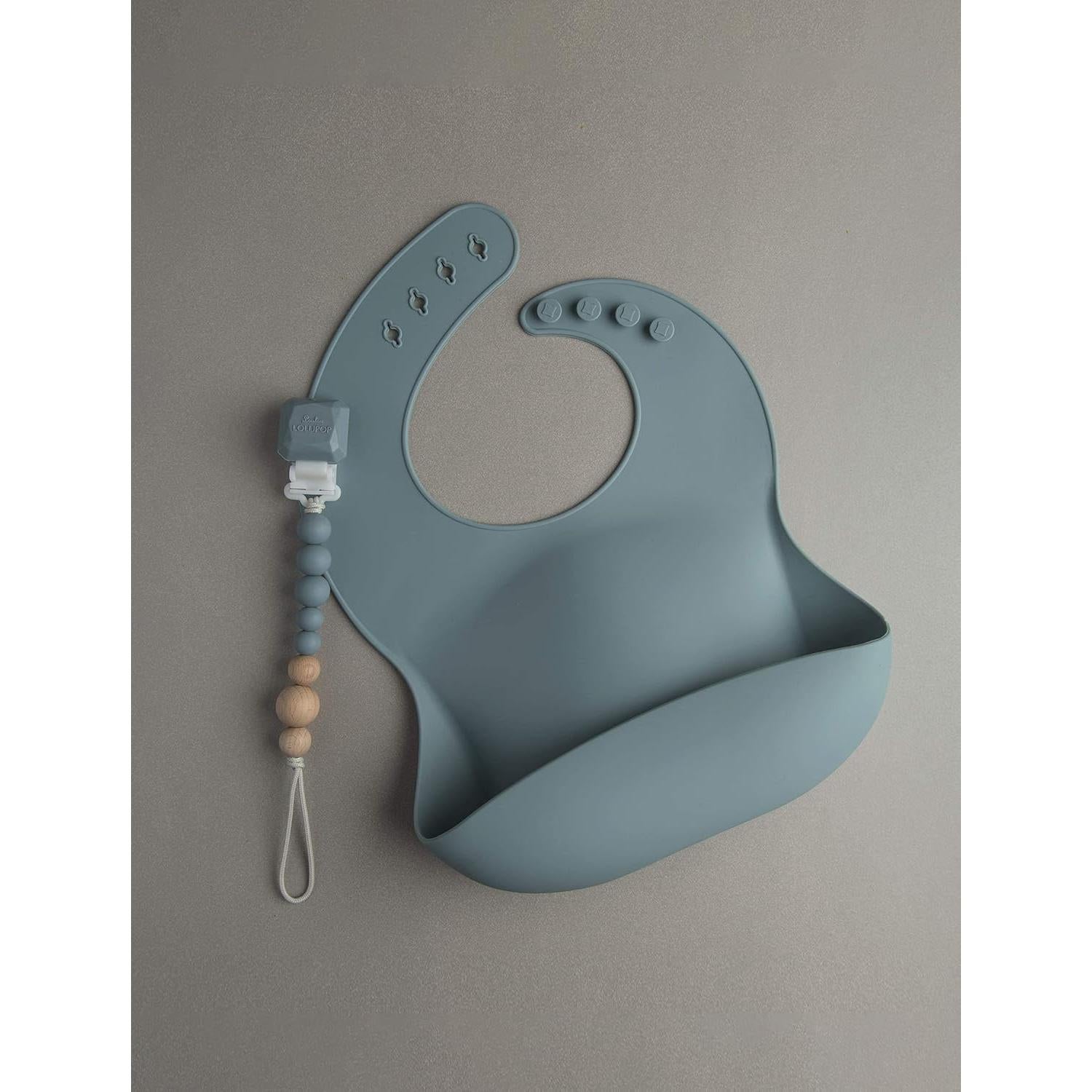 Babero de Silicona Loulou Lollipop Pizarra 23.1x23.9cm