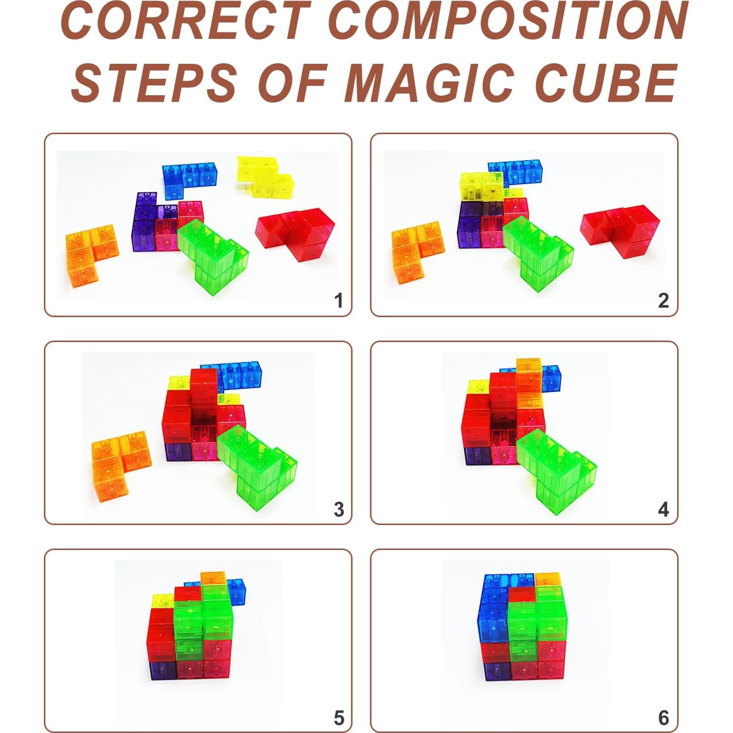 Bloques de Construcción Magnéticos OUXIA 7 Piezas 3D Educativos