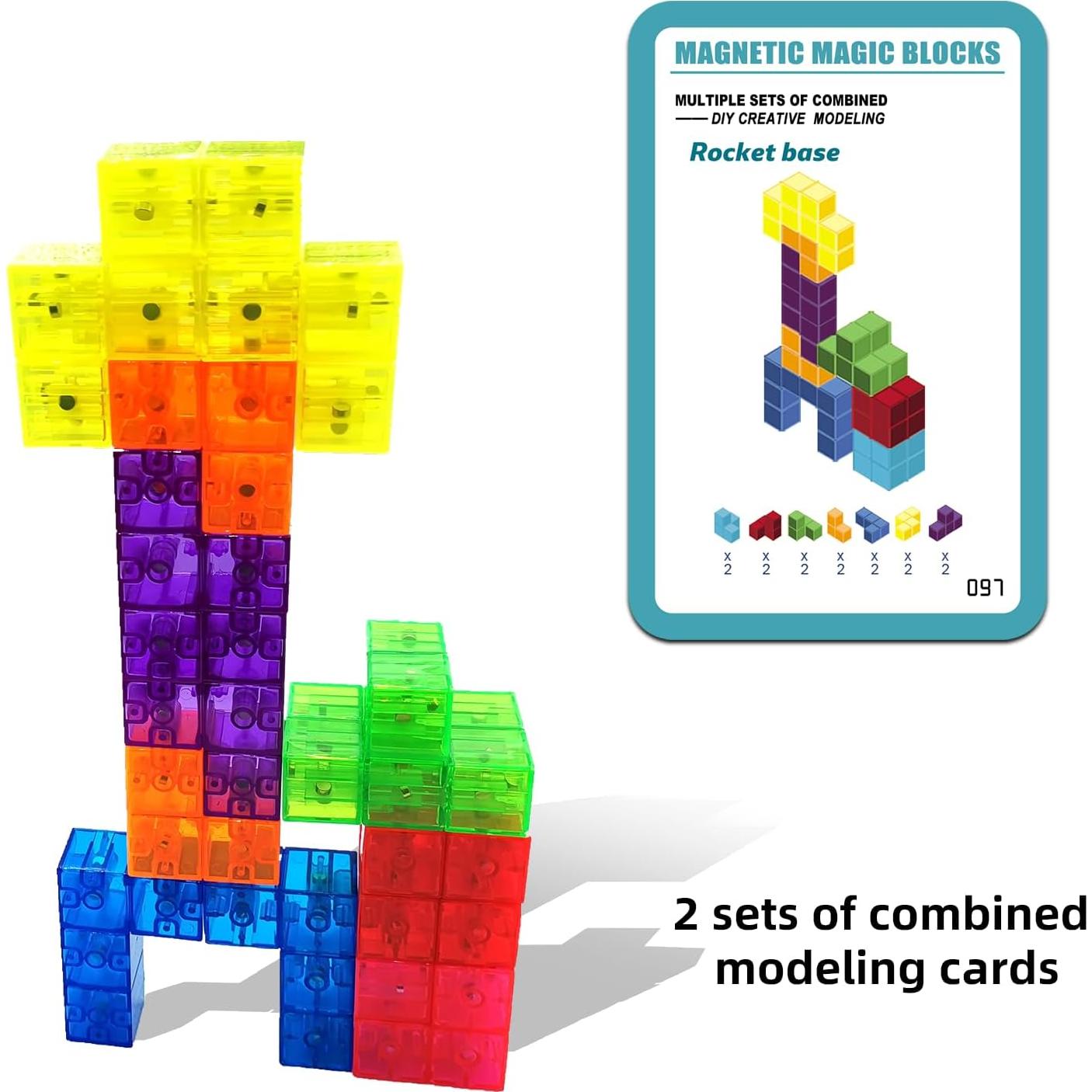 Bloques de Construcción Magnéticos OUXIA 7 Piezas 3D Educativos