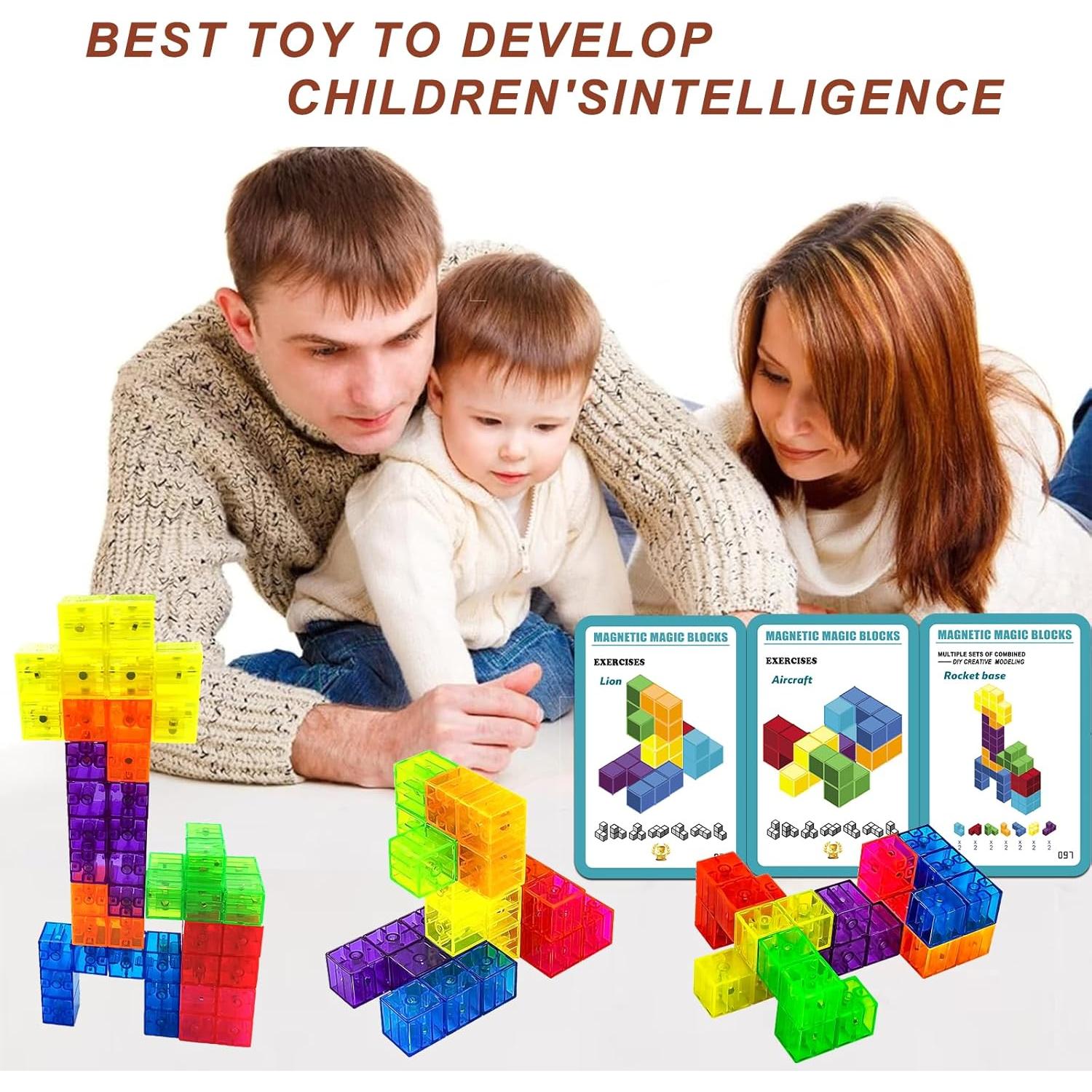 Bloques de Construcción Magnéticos OUXIA 7 Piezas 3D Educativos