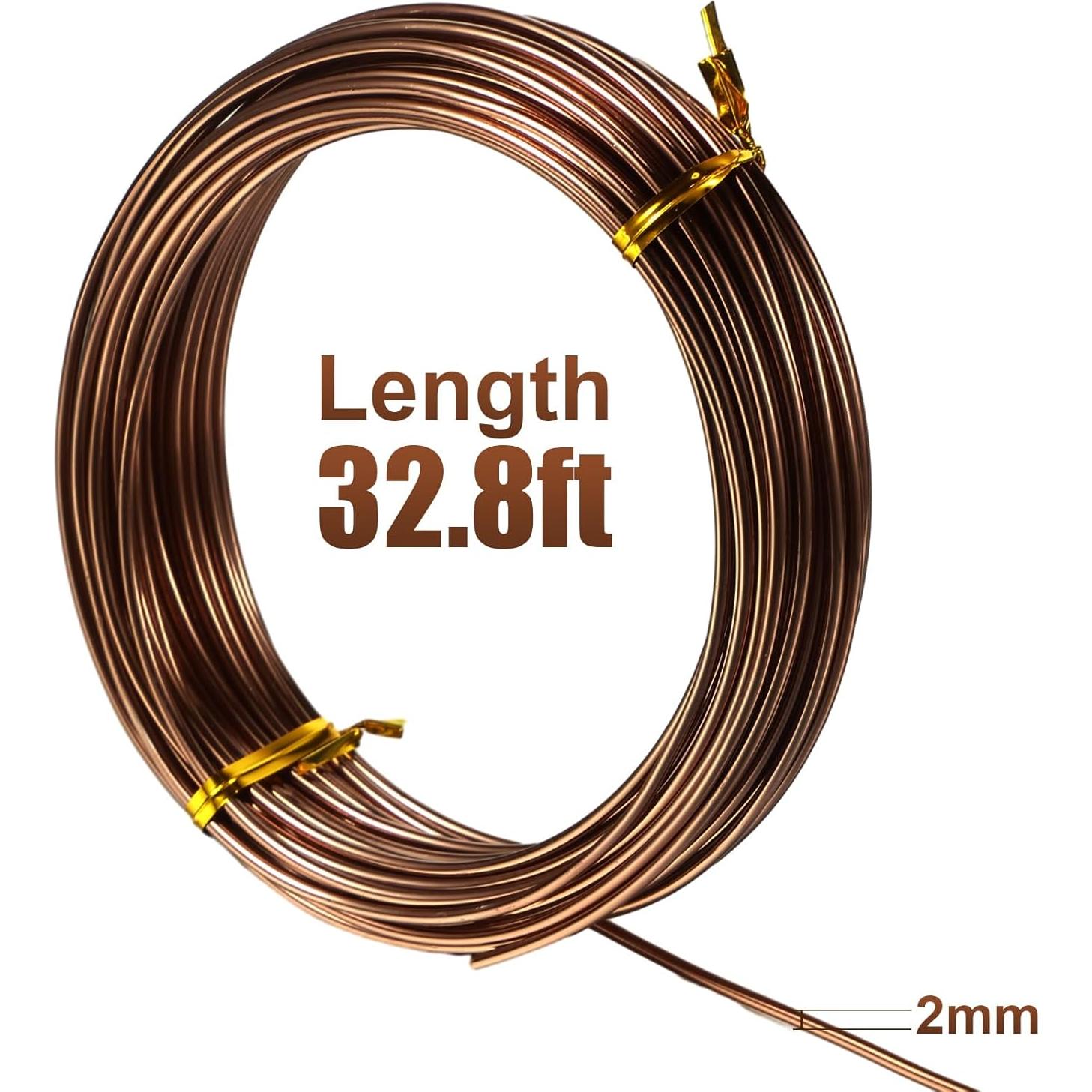 Alambre de Aluminio TecUnite 10 m x 2 mm para Joyería DIY