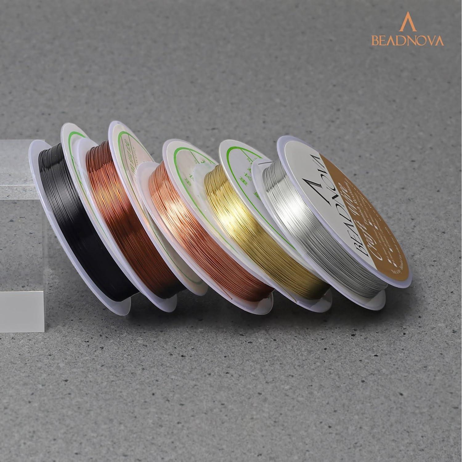 Alambre para Joyería BEADNOVA 5 Rollos 26 Gauge Cobre