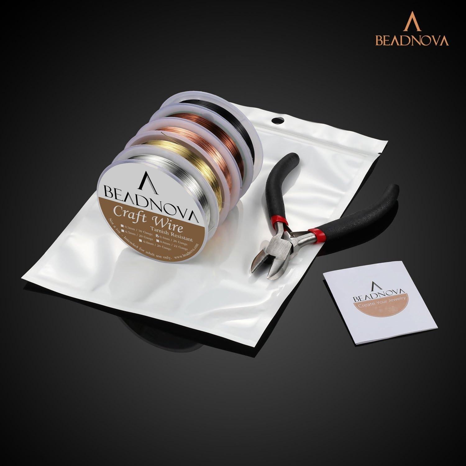 Alambre para Joyería BEADNOVA 5 Rollos 26 Gauge Cobre