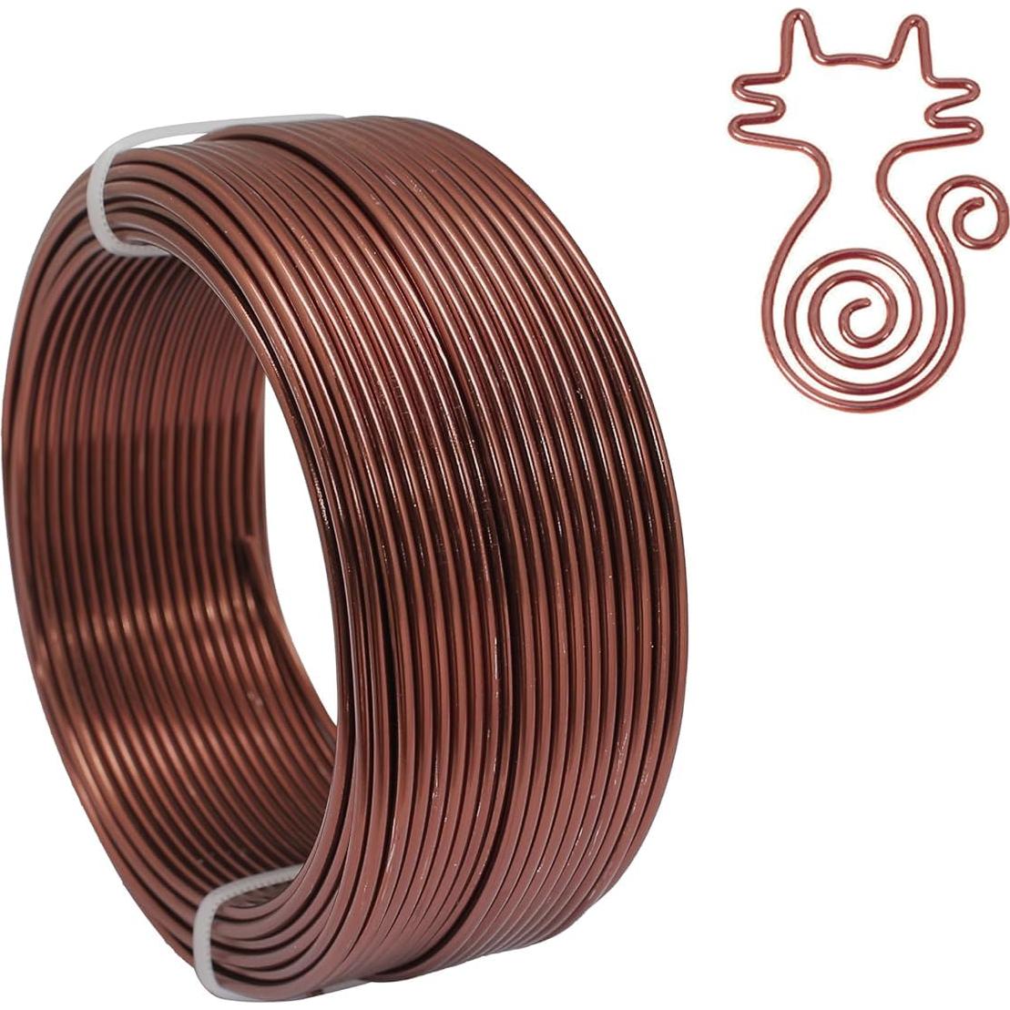 Alambre de Aluminio Flexible 2mm 28m Bronce para Manualidades