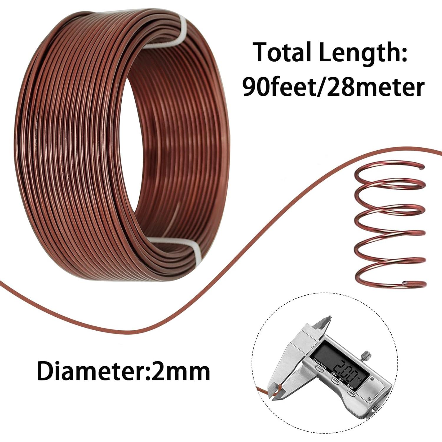 Alambre de Aluminio Flexible 2mm 28m Bronce para Manualidades