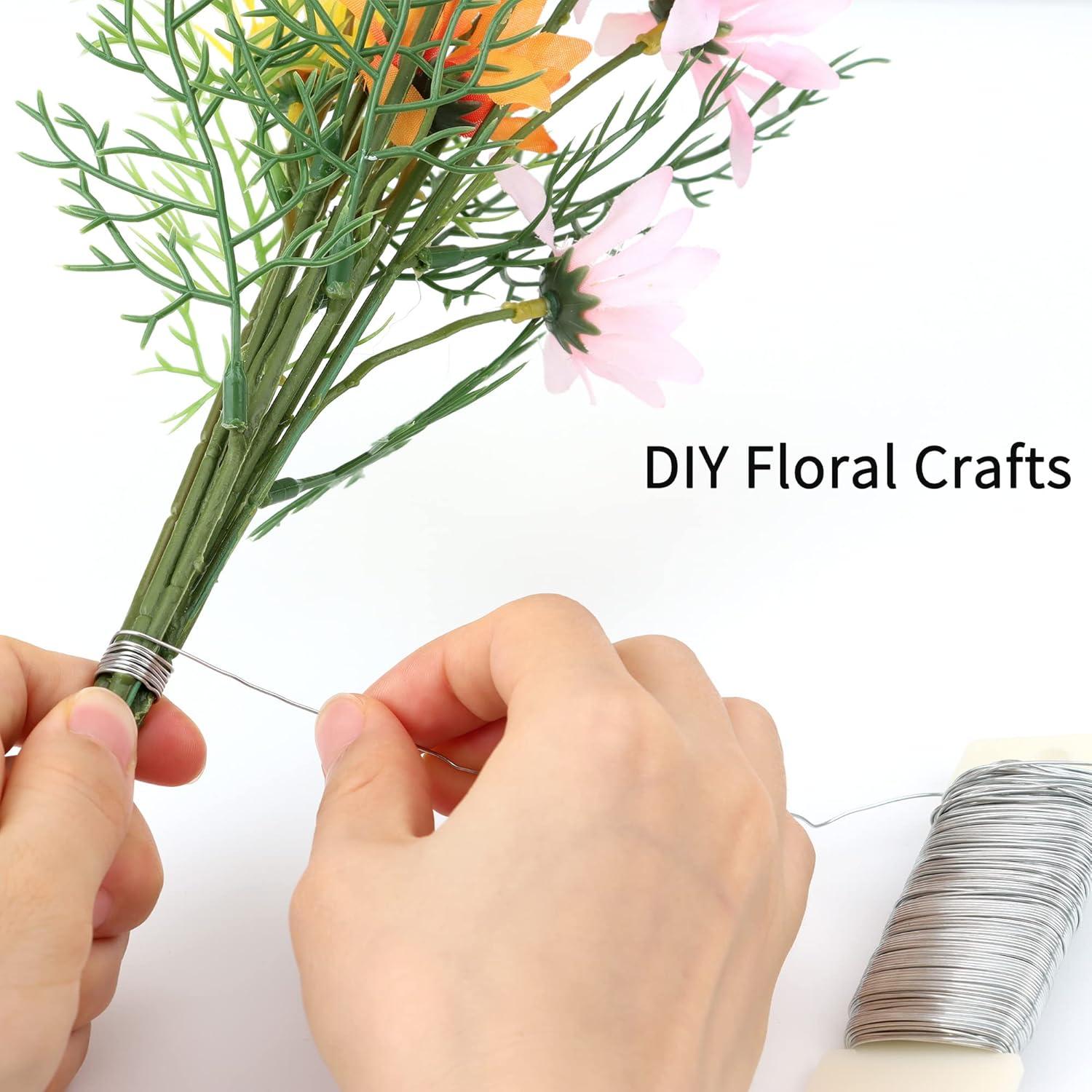 Alambre Floral Plateado Febwind 139m 22 Calibre Flexible