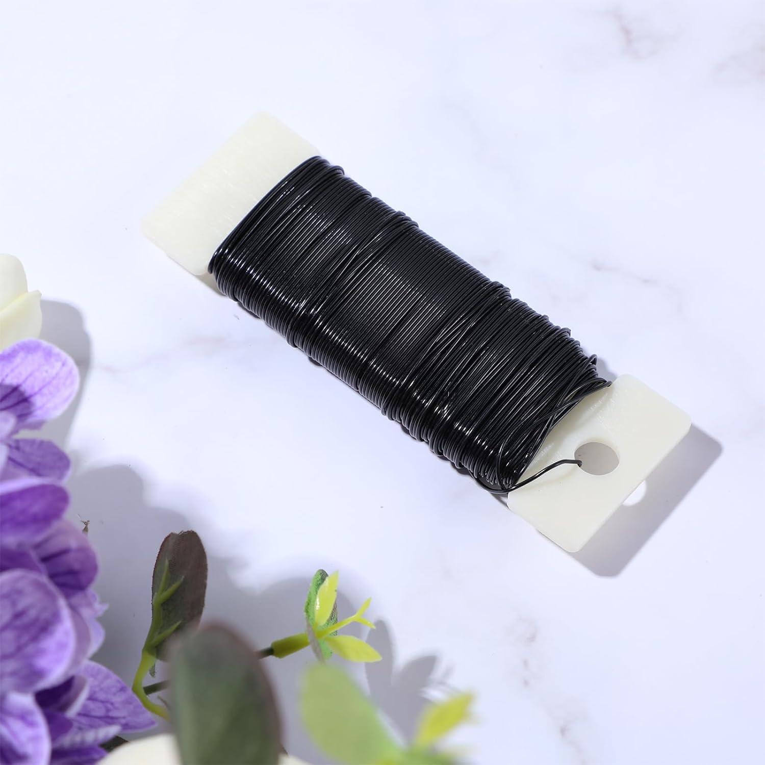 Alambre Floral Negro 22 Calibre Aiyorse 35 Metros DIY
