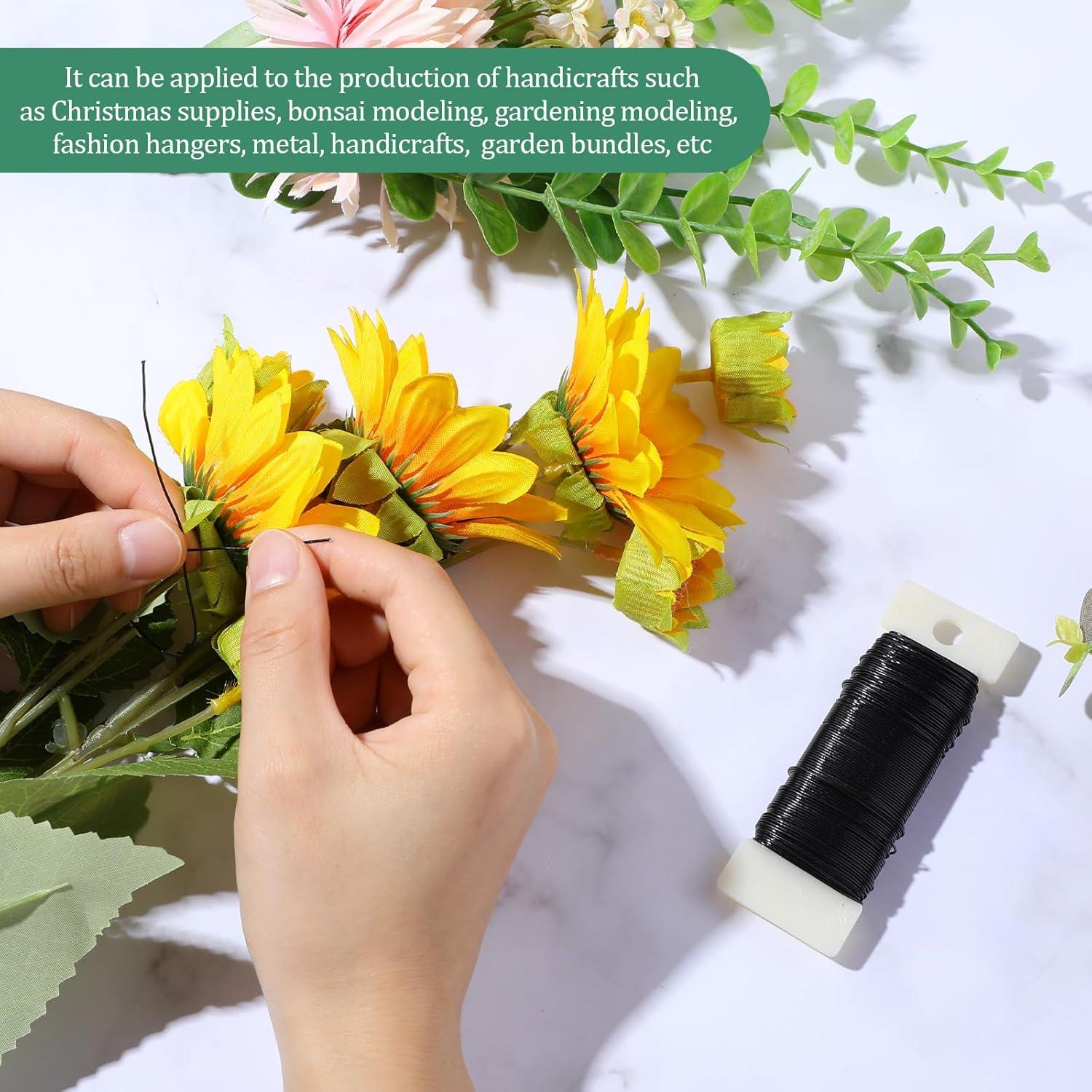 Alambre Floral Negro 22 Calibre Aiyorse 35 Metros DIY