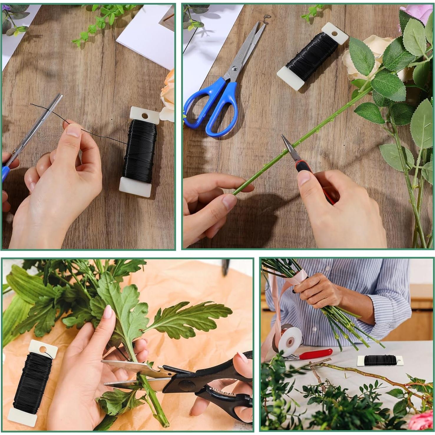 Alambre Floral Negro 22 Calibre Aiyorse 35 Metros DIY