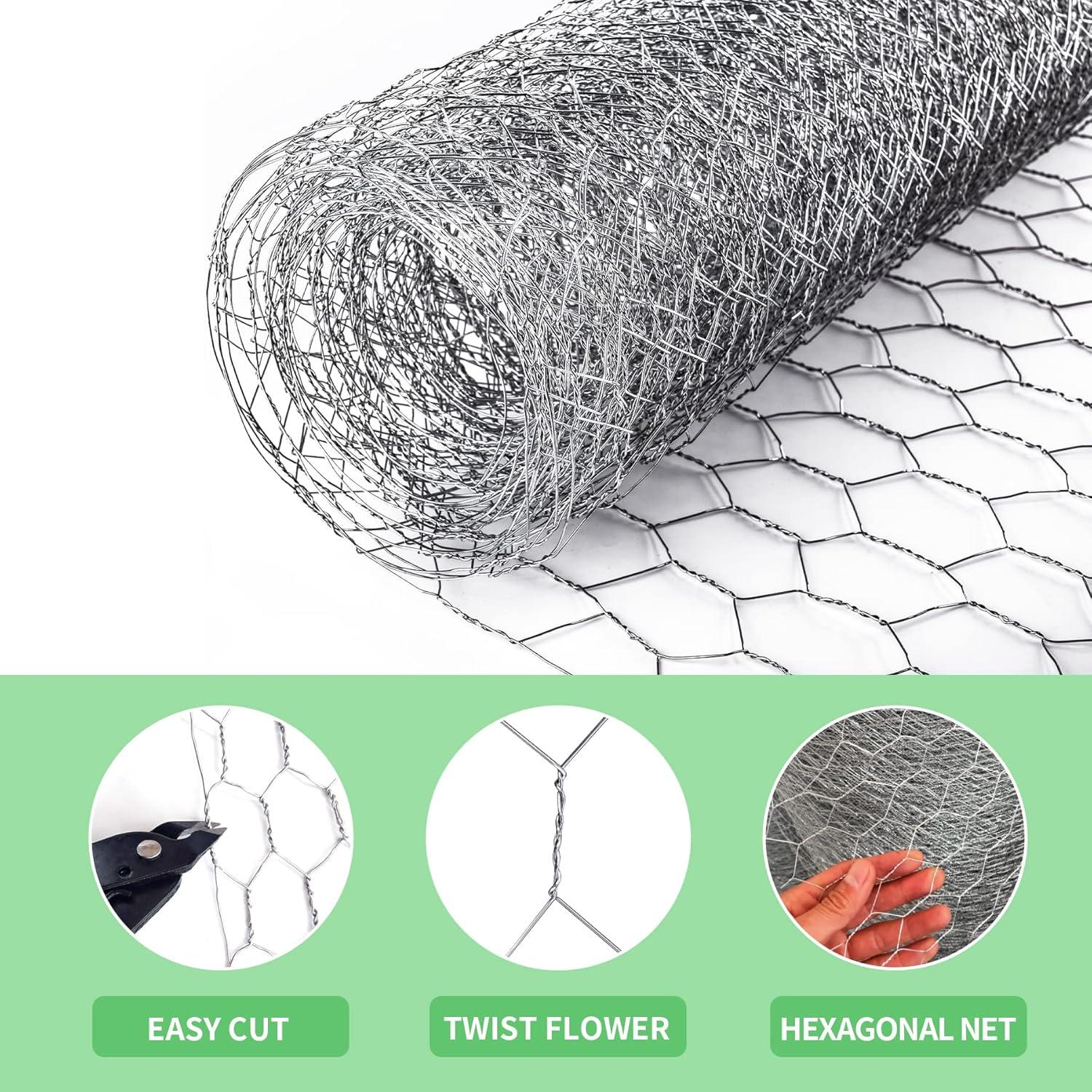 Malla de Alambre de Pollo Galvanizada Miuwauer 0.35x6m