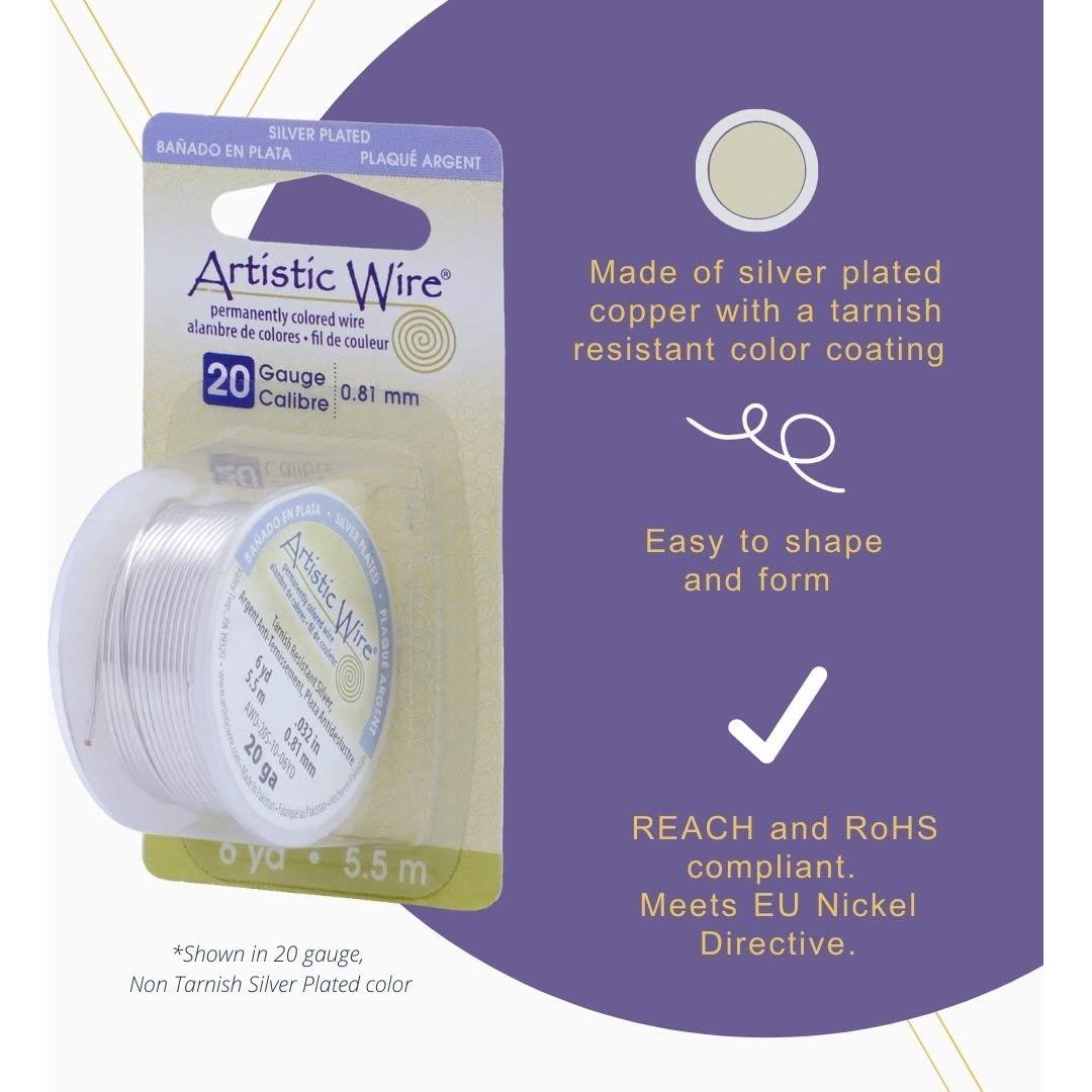 Alambre Artístico Beadalon 26 Calibre Plateado 13.72 m Verde Navidad