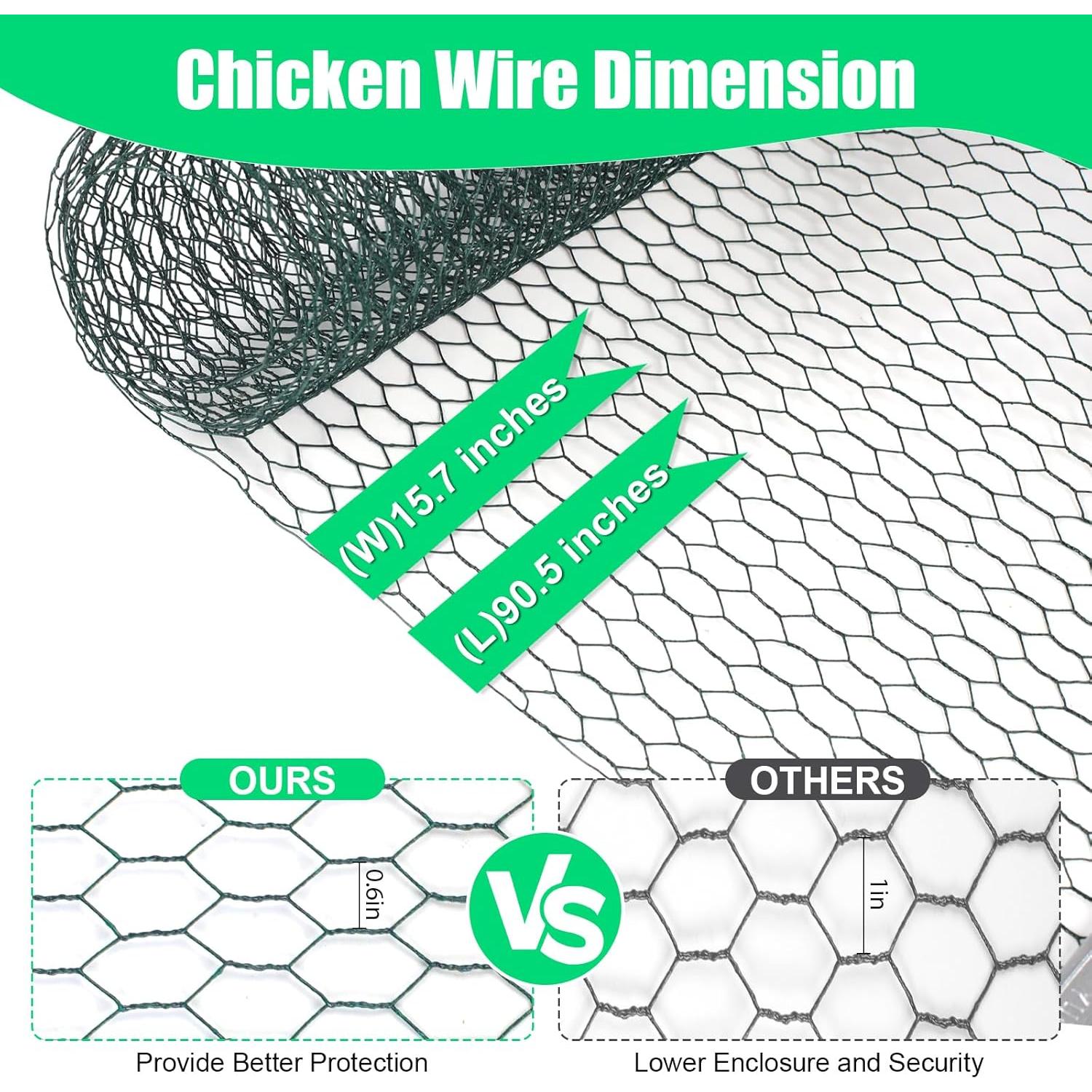 Malla de Gallinero HANWRAPS 39.9x229.9 cm Verde Galvanizada