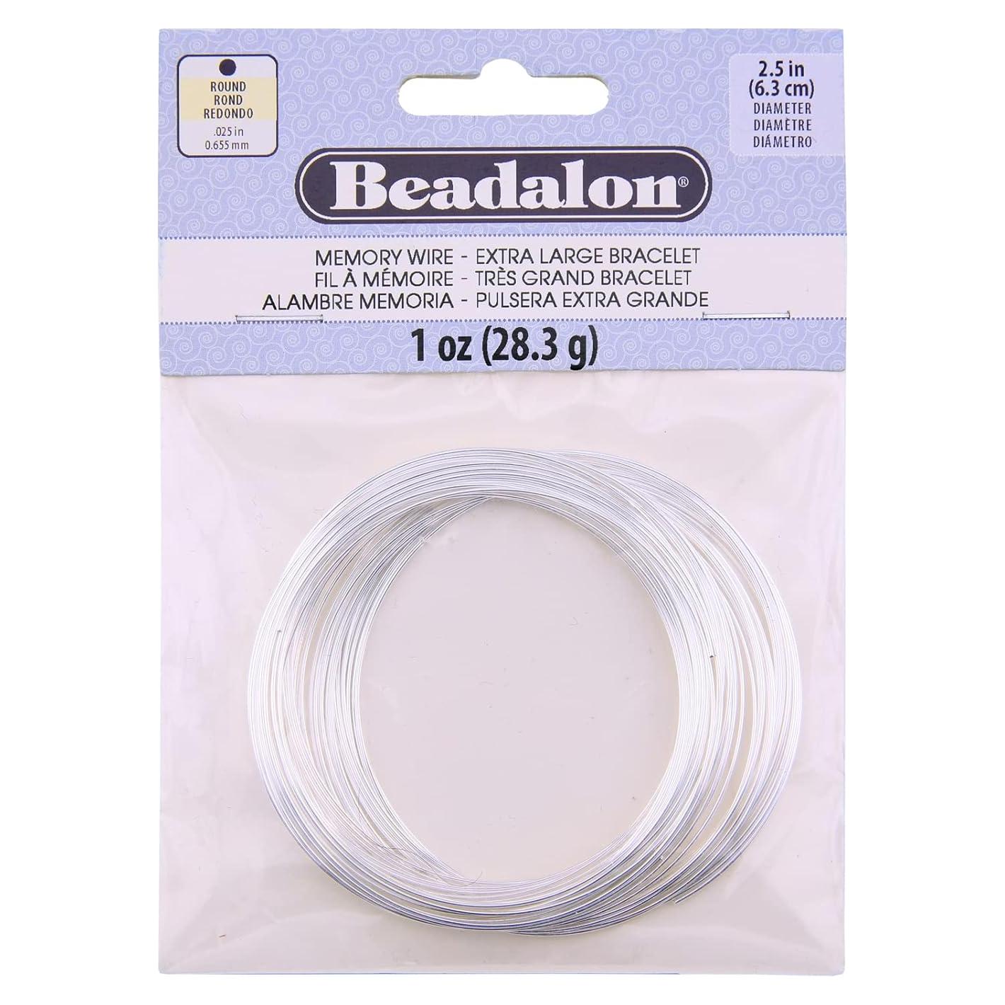 Alambre de Memoria Beadalon Plateado 1oz para Pulsera Grande