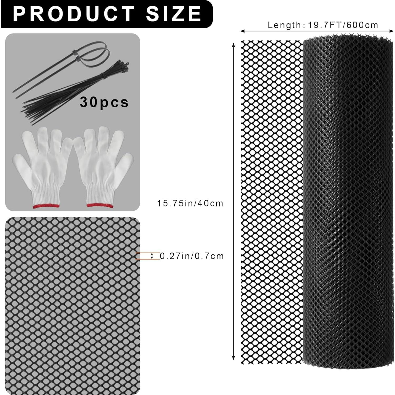 Malla de Alambre para Gallinas LIAQICHA 39.88 cm x 6.1 m Negra