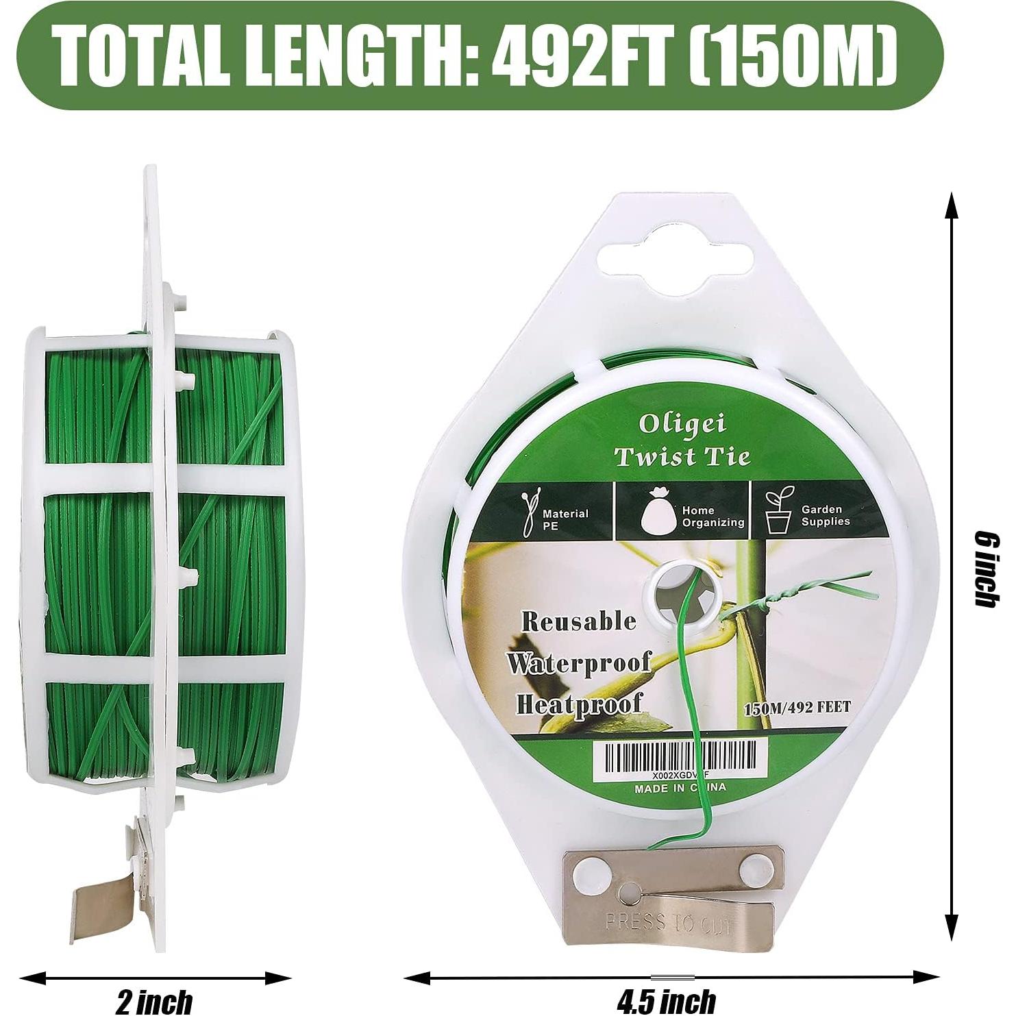 Ataduras para Plantas Oligei 150m Verde PVC Resistente