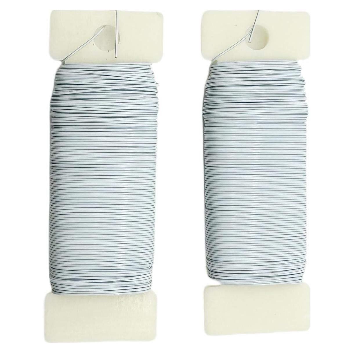 Alambre Floral Blanco 22 Gauge LUFOX - 2 Rollos 76 Yardas