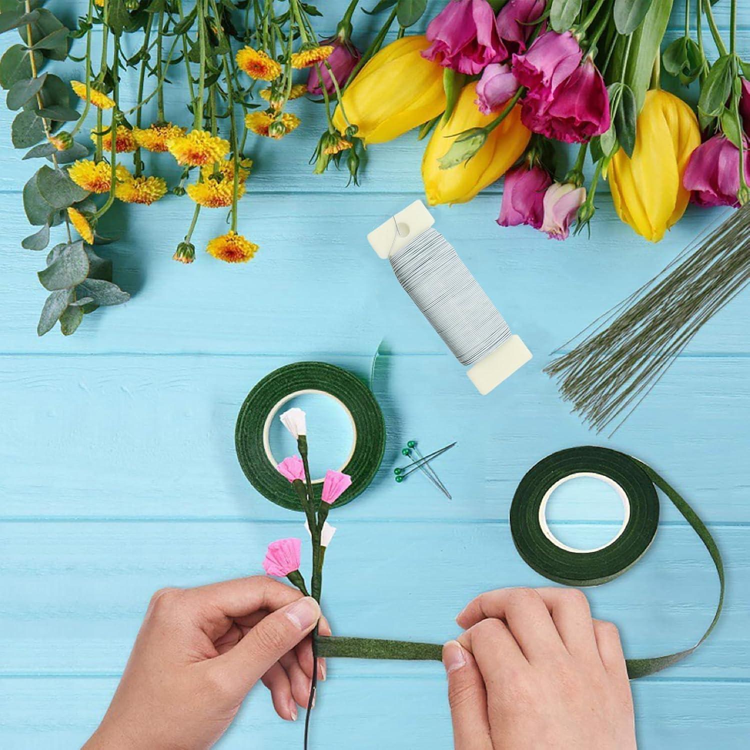 Alambre Floral Blanco 22 Gauge LUFOX - 2 Rollos 76 Yardas