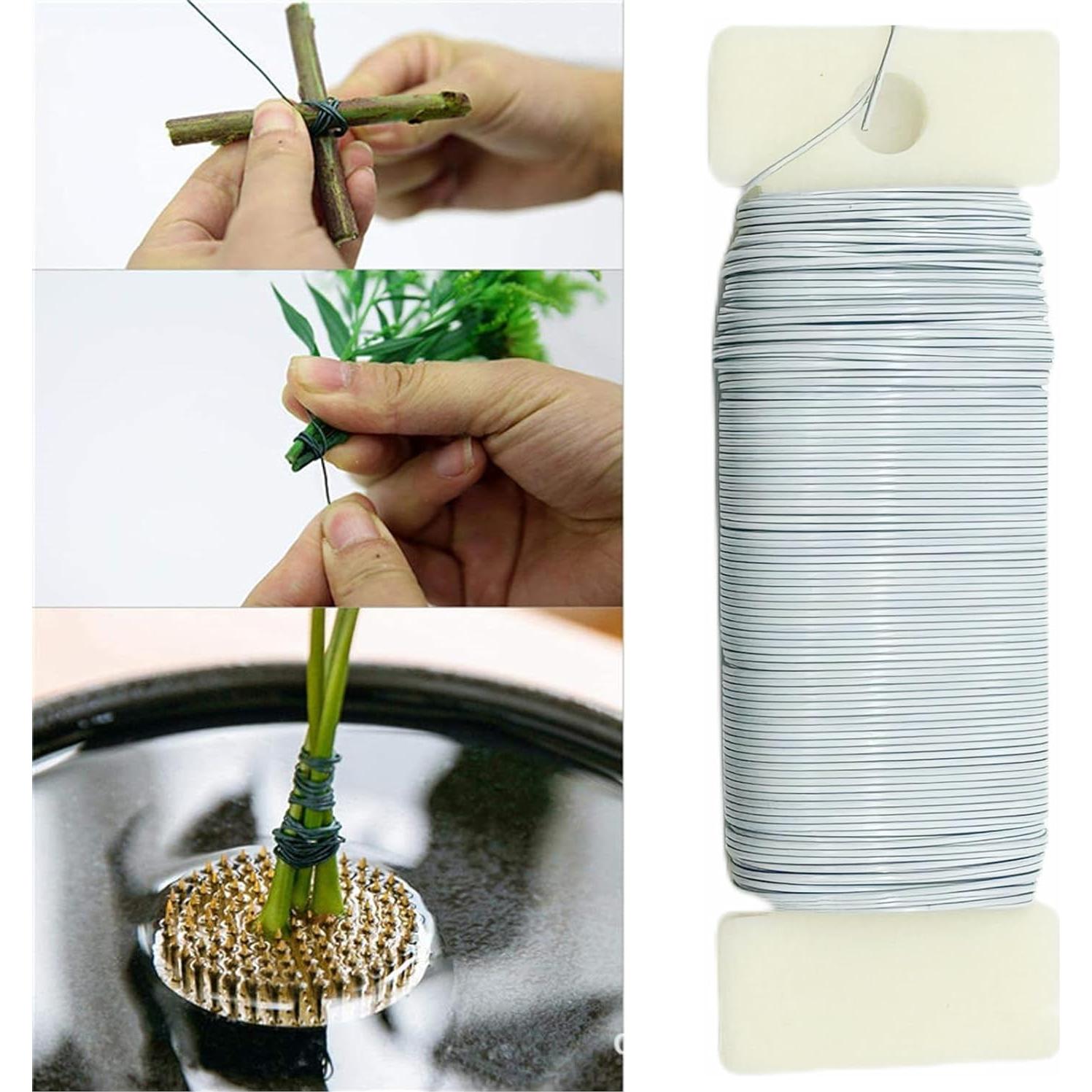 Alambre Floral Blanco 22 Gauge LUFOX - 2 Rollos 76 Yardas