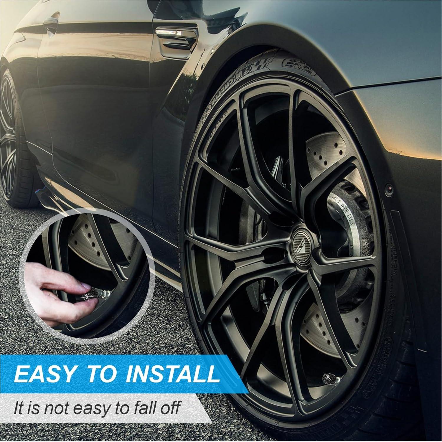 Tapas de Válvula de Neumático HZJD, Cristal Rhinestone, 4 Pzas