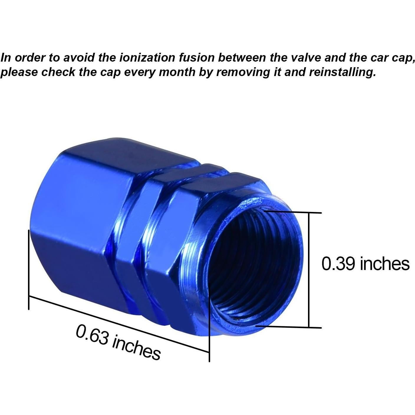 Tapas de Válvula de Neumático EBOOT 8 Piezas Aluminio Azul