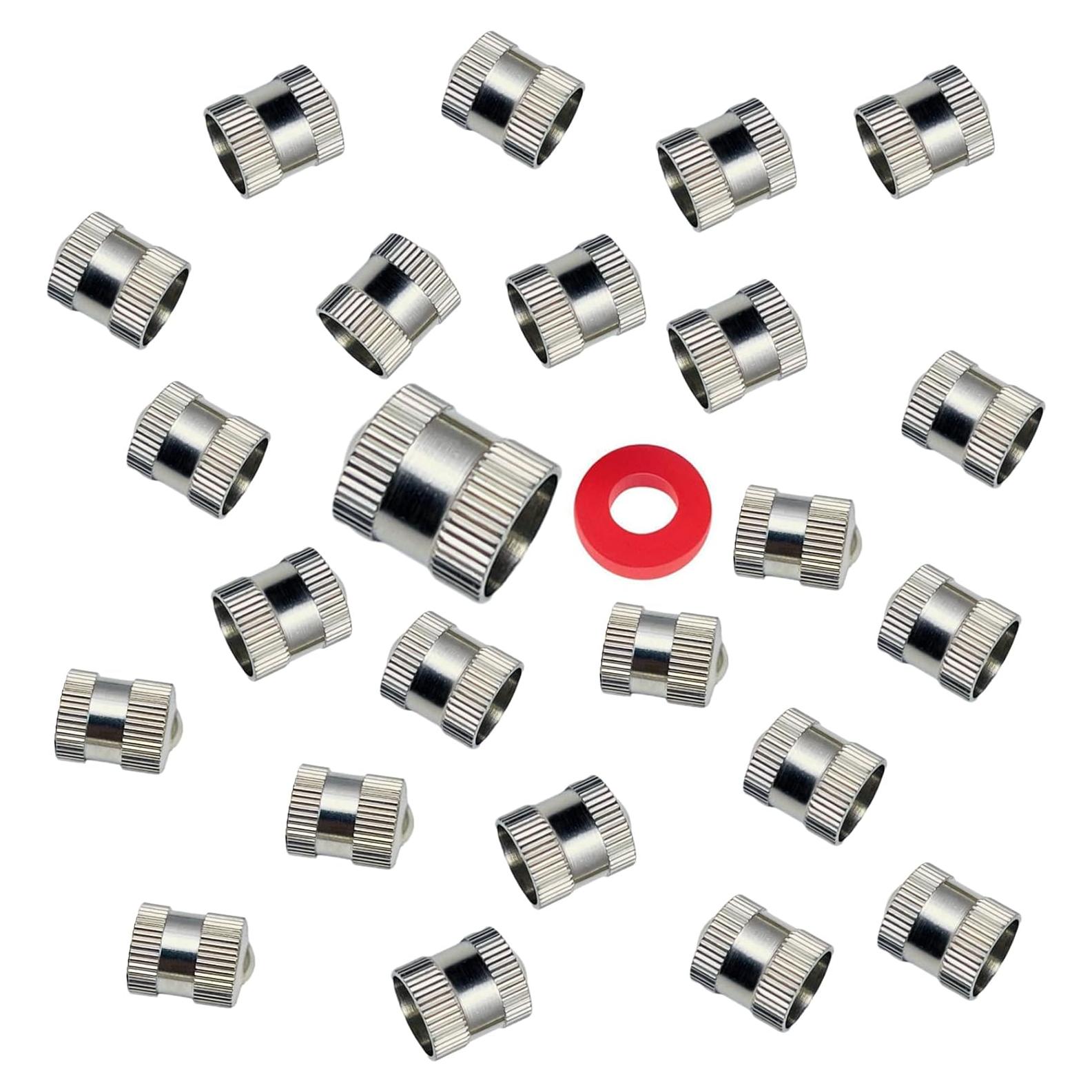 Tapones de Válvula de Neumático AUKISS VC-Plateado - 25 Piezas