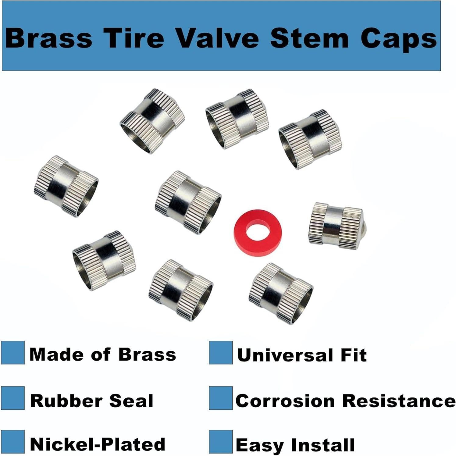Tapones de Válvula de Neumático AUKISS VC-Plateado - 25 Piezas