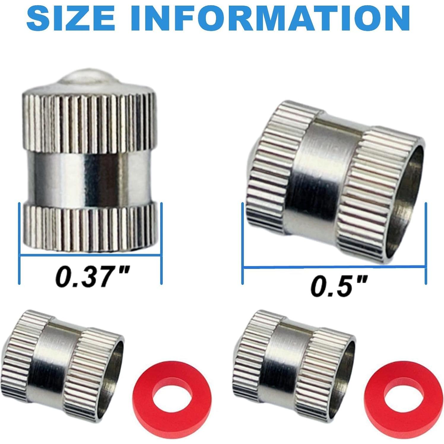 Tapones de Válvula de Neumático AUKISS VC-Plateado - 25 Piezas