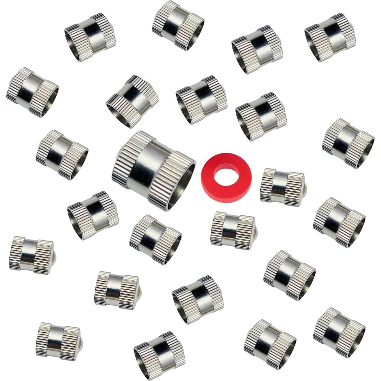 Tapones de Válvula de Neumático AUKISS VC-Plateado - 25 Piezas