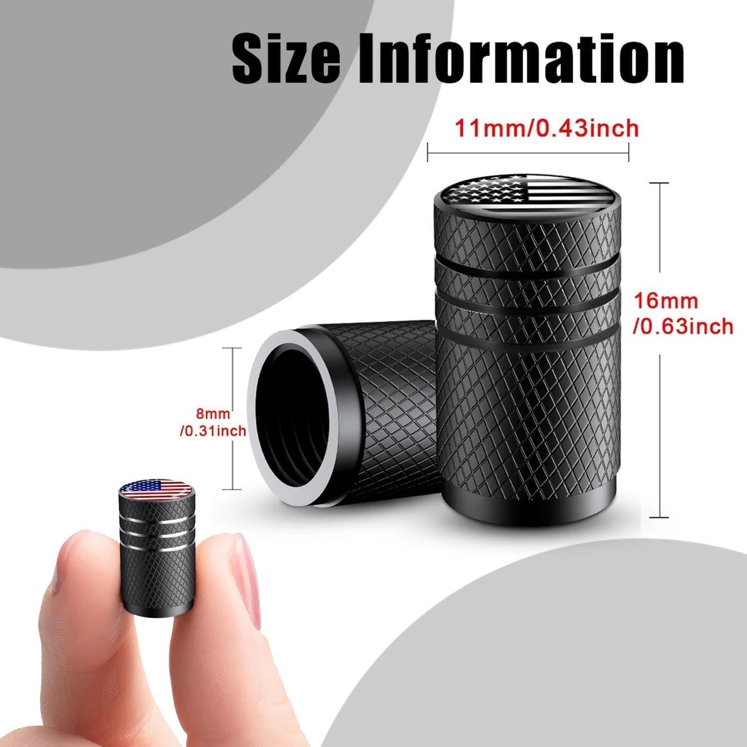 Cubiertas de Válvula de Neumático Amasodaon 12PCS Aluminio Negro