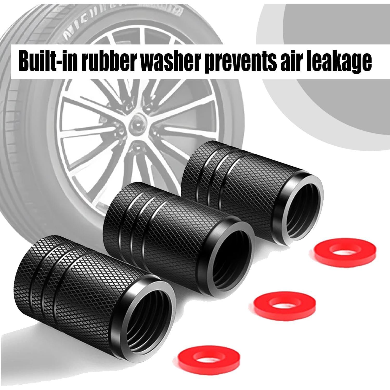 Cubiertas de Válvula de Neumático Amasodaon 12PCS Aluminio Negro