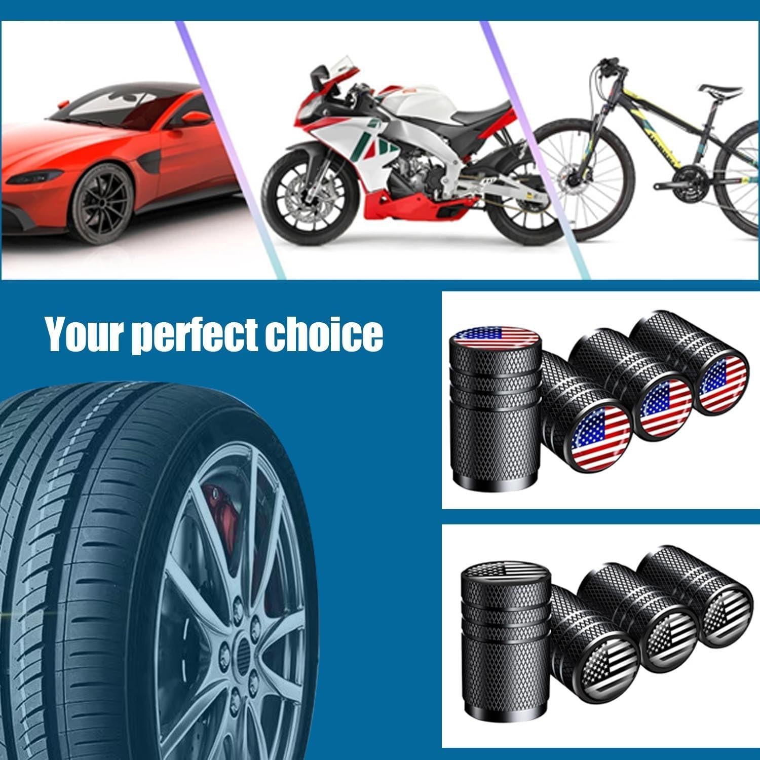 Cubiertas de Válvula de Neumático Amasodaon 12PCS Aluminio Negro